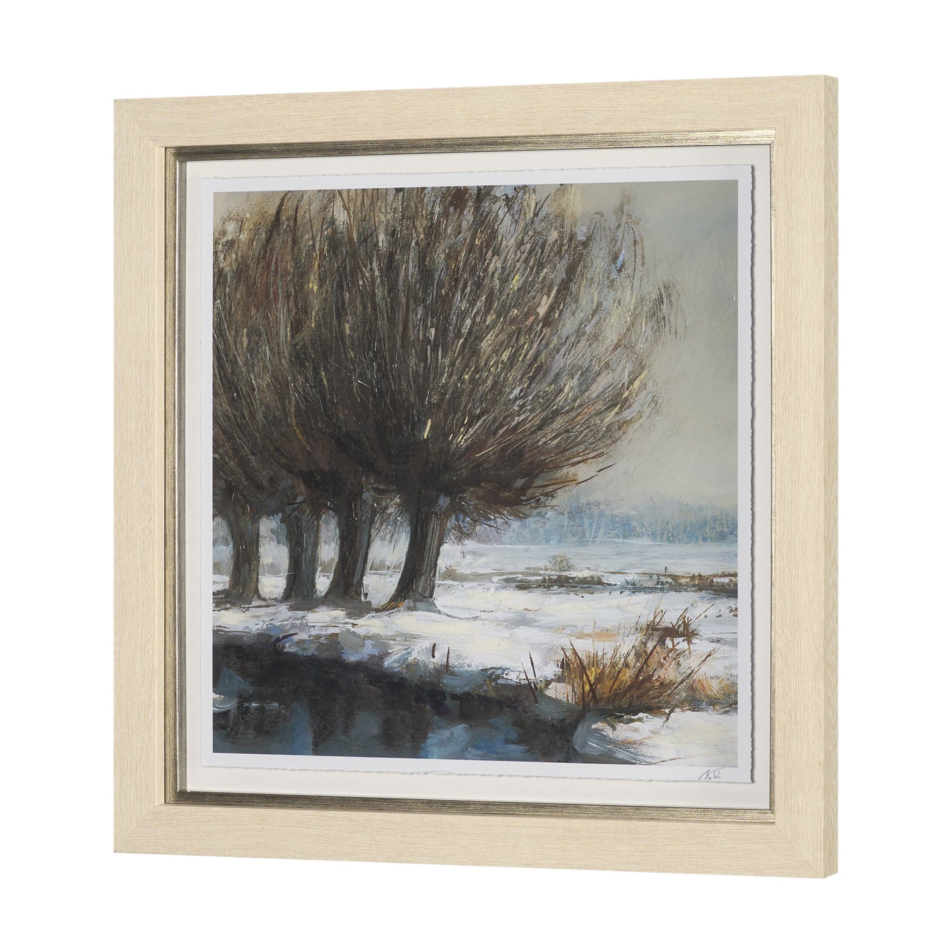 Winter Day II by Mercana Studio Hand Embelished Framed Artwork Matted under Glass — product photograph