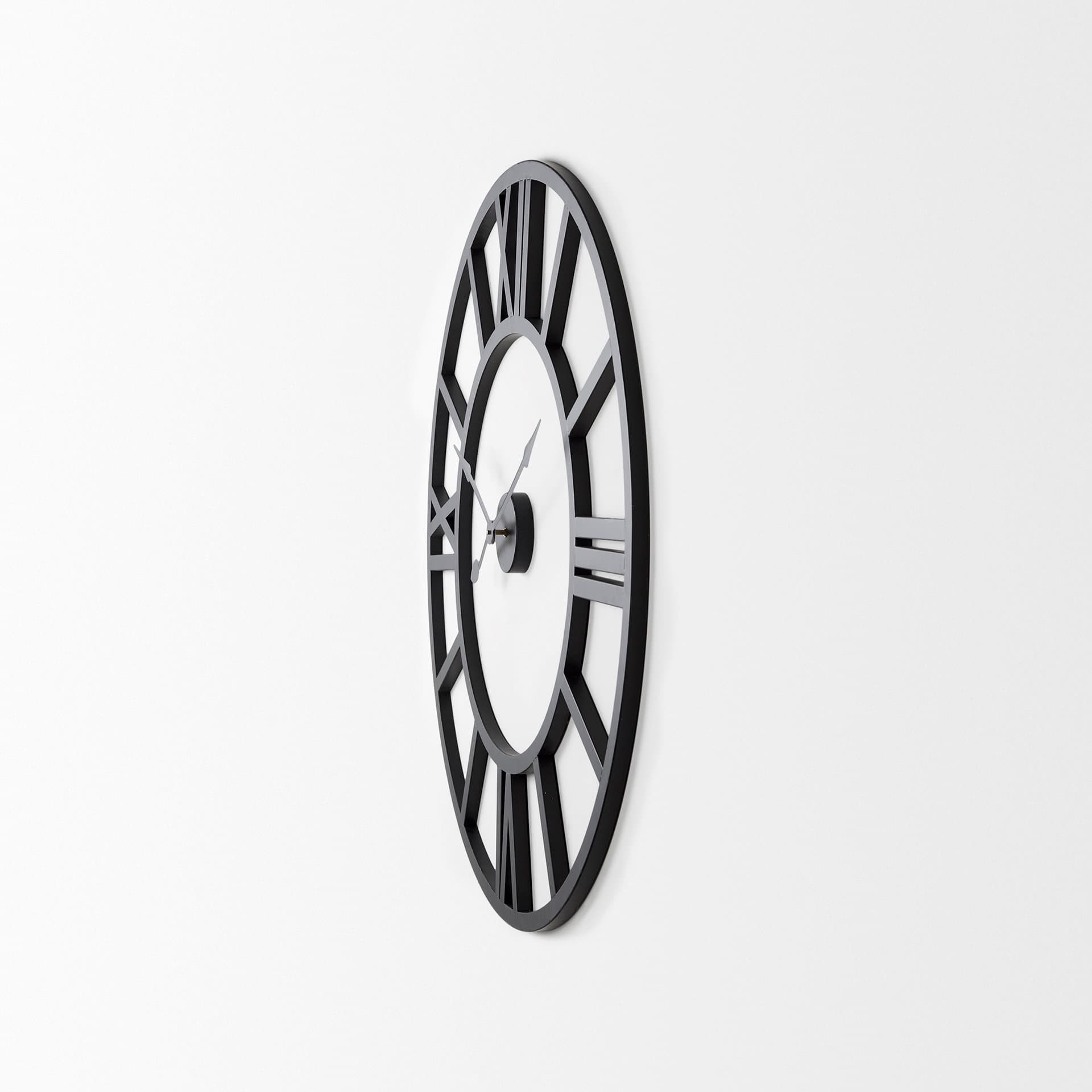 Stoke 30" Round Black Iron Wall Clock — product photograph