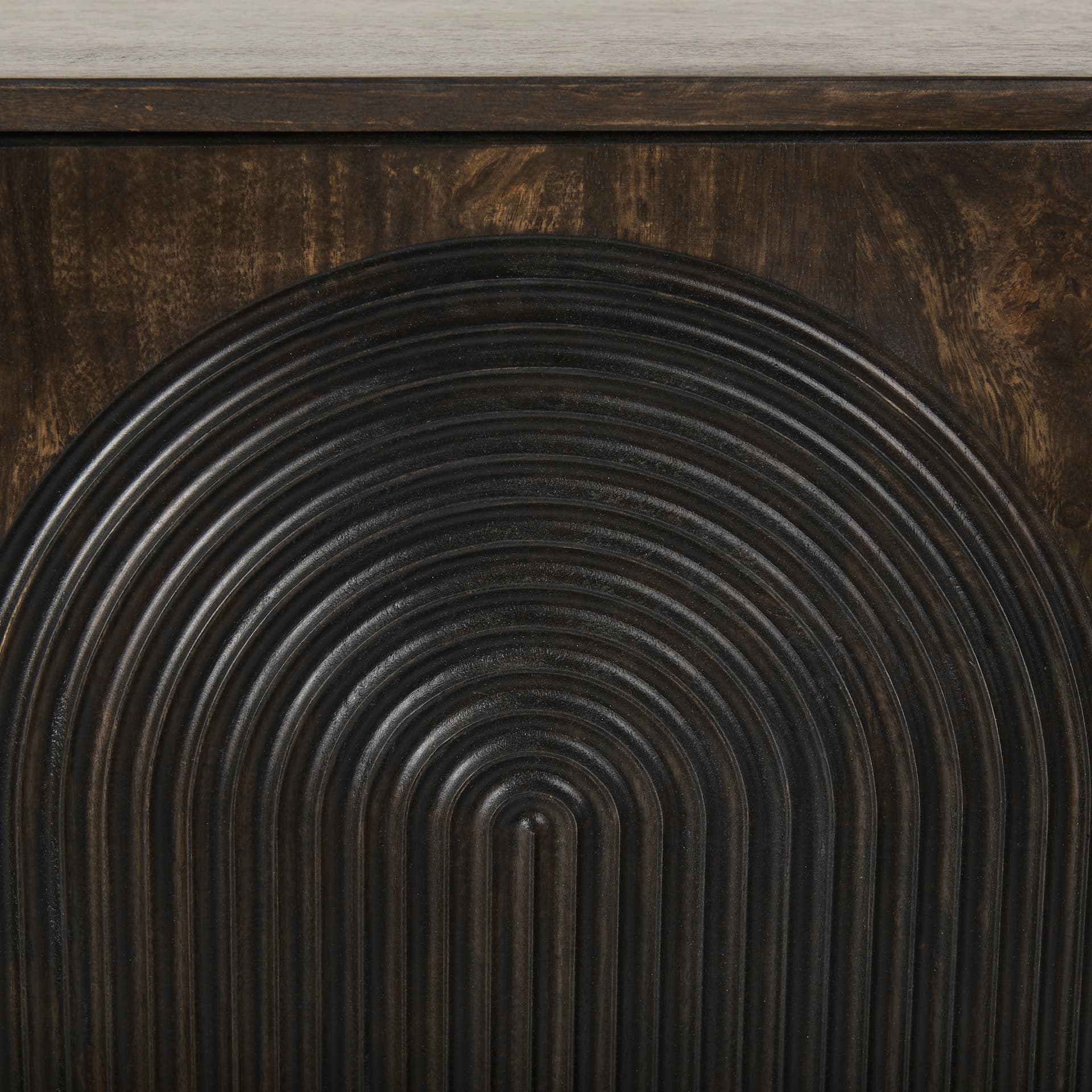 Tucker Dark Brown w/ Carved Arch Pattern 4 Door Sideboard — product photograph