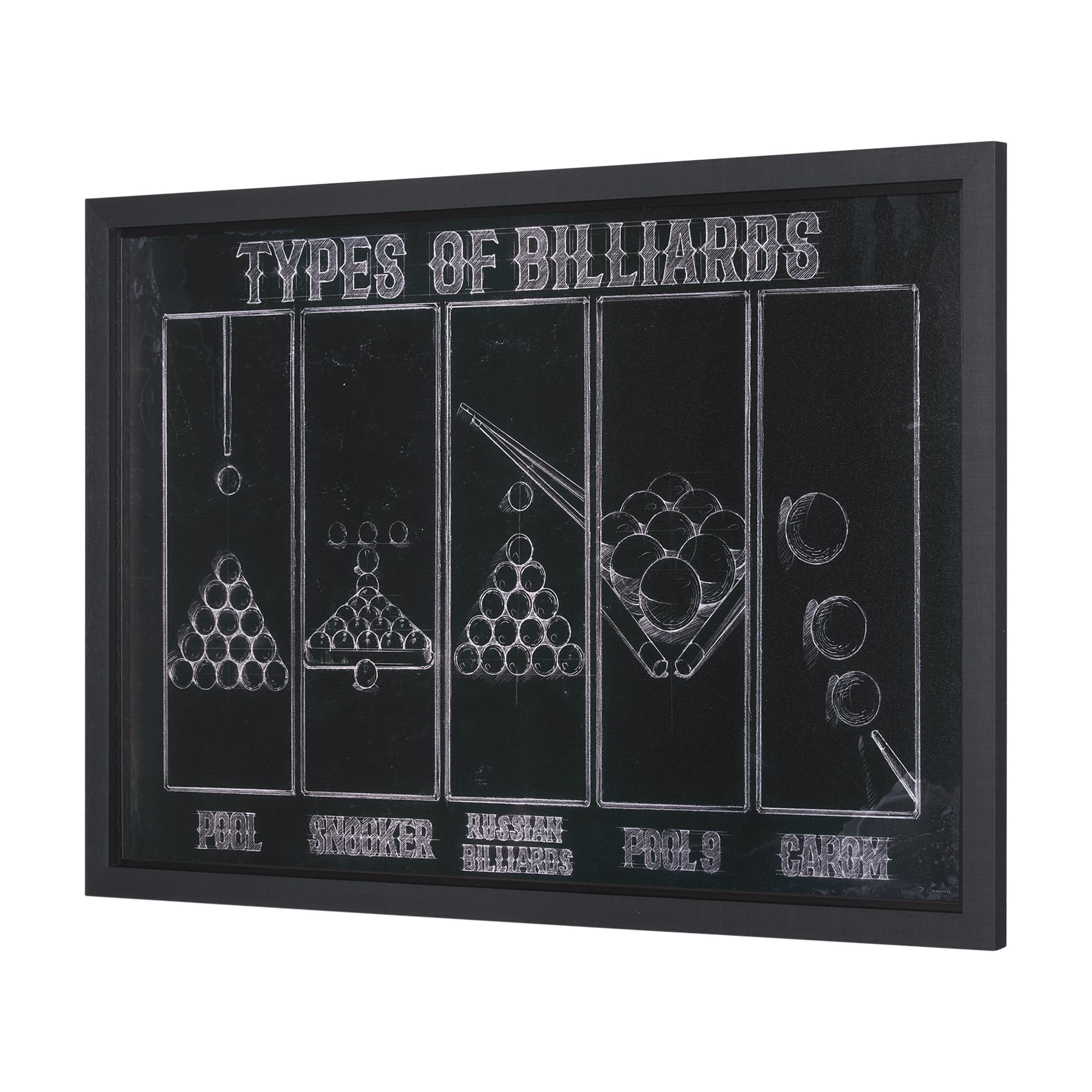 Billiards by Mercana Studio a Hand Embelished Textured Framed Art Print — product photograph
