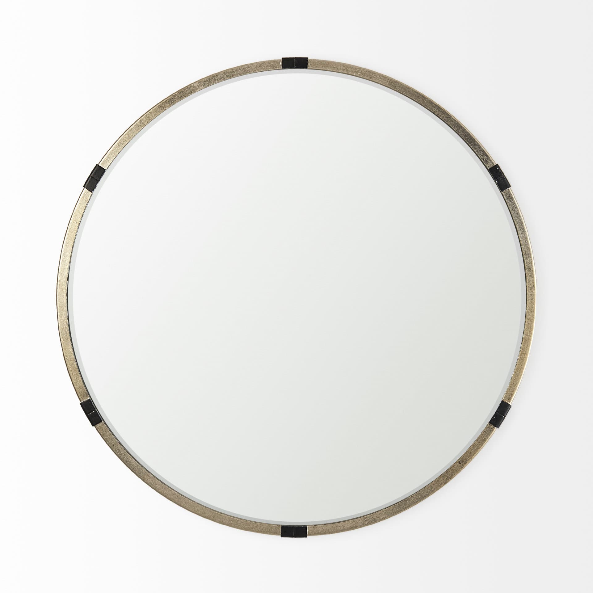 Melissa 28.5" Medium Round Gold Metal Wall Mirror — product photograph