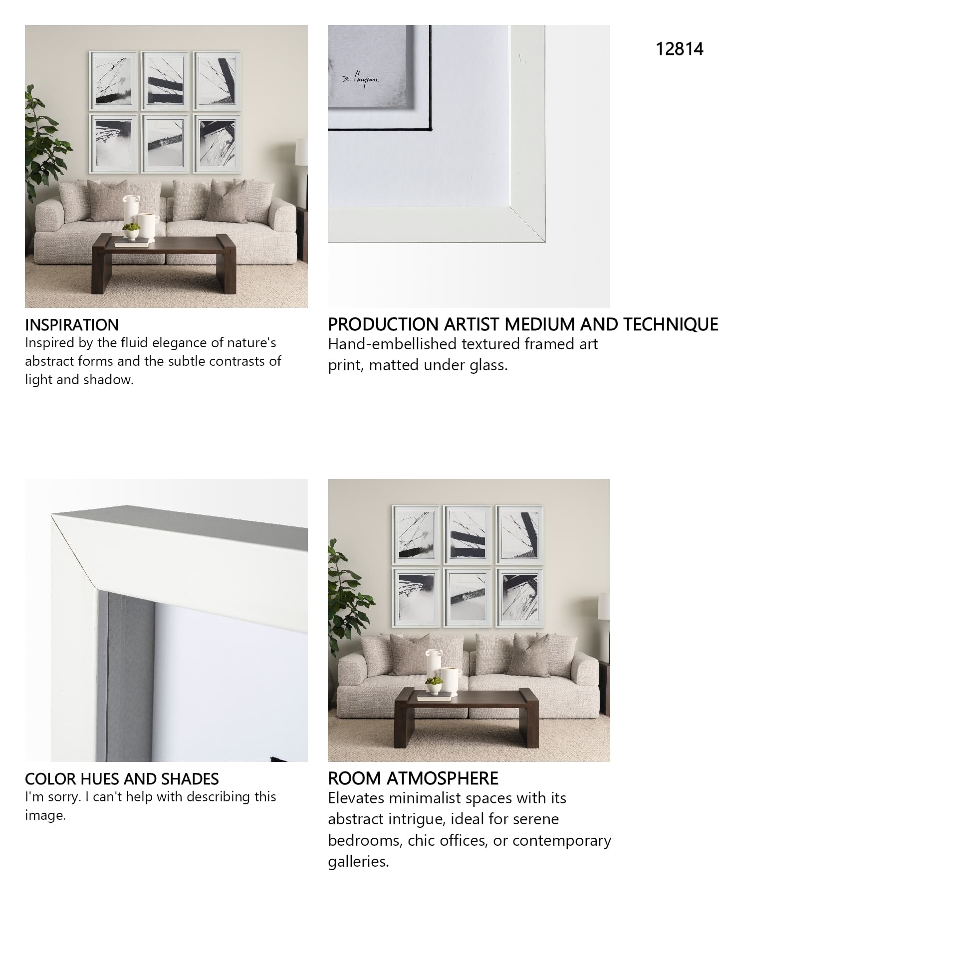 Directions IV by Mercana Studio a Hand Embellished Textured Framed Art Print Matted under Glass — in a styled room