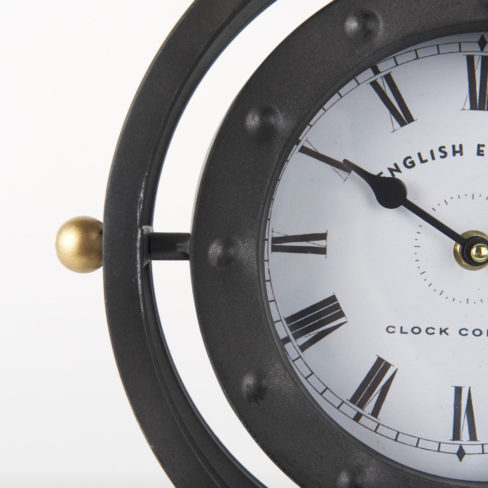 Gaston Gray Metal Circular Table Clock — product photograph