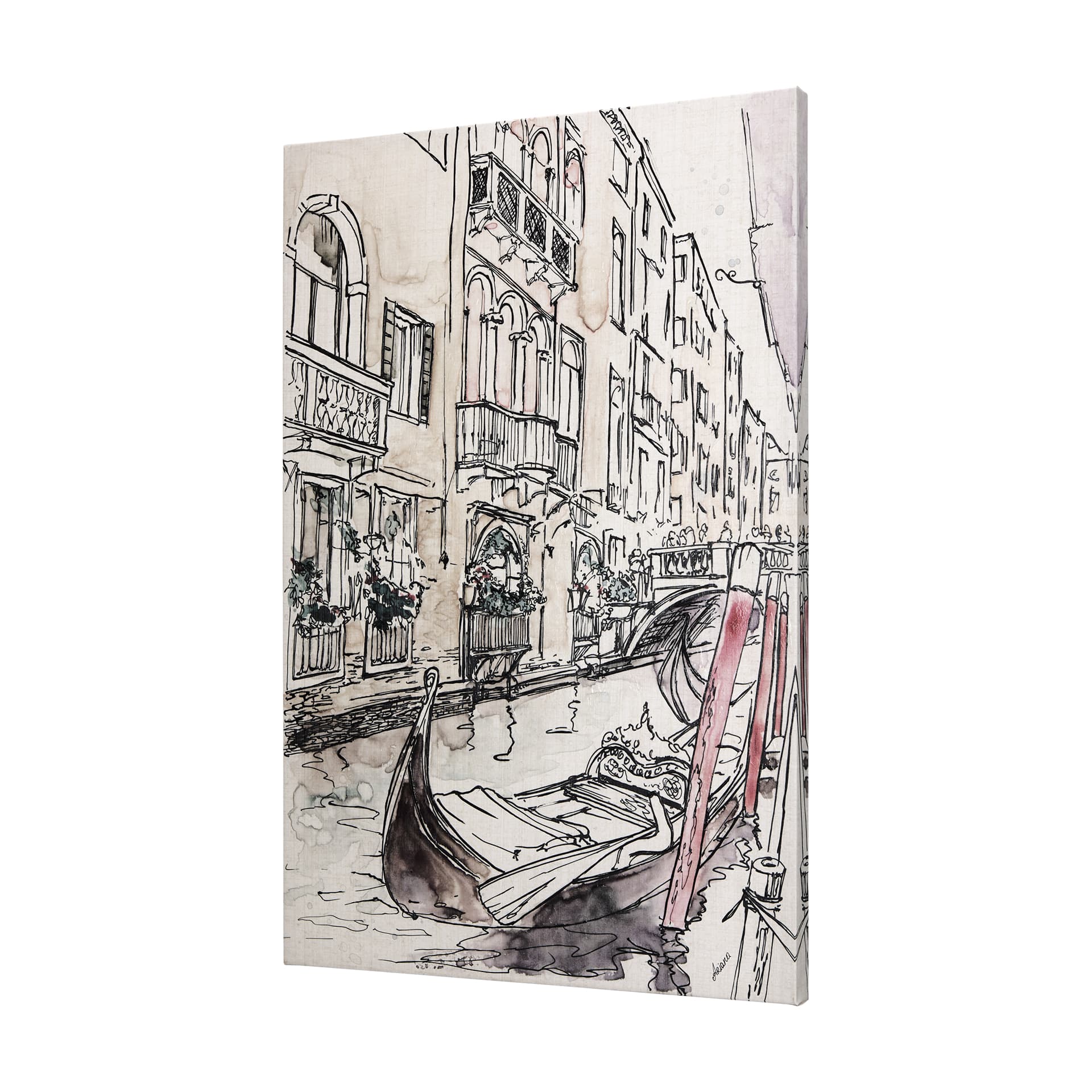Travel Memories V by Mercana Studio a Hand Embellished Textured Canvas — product photograph