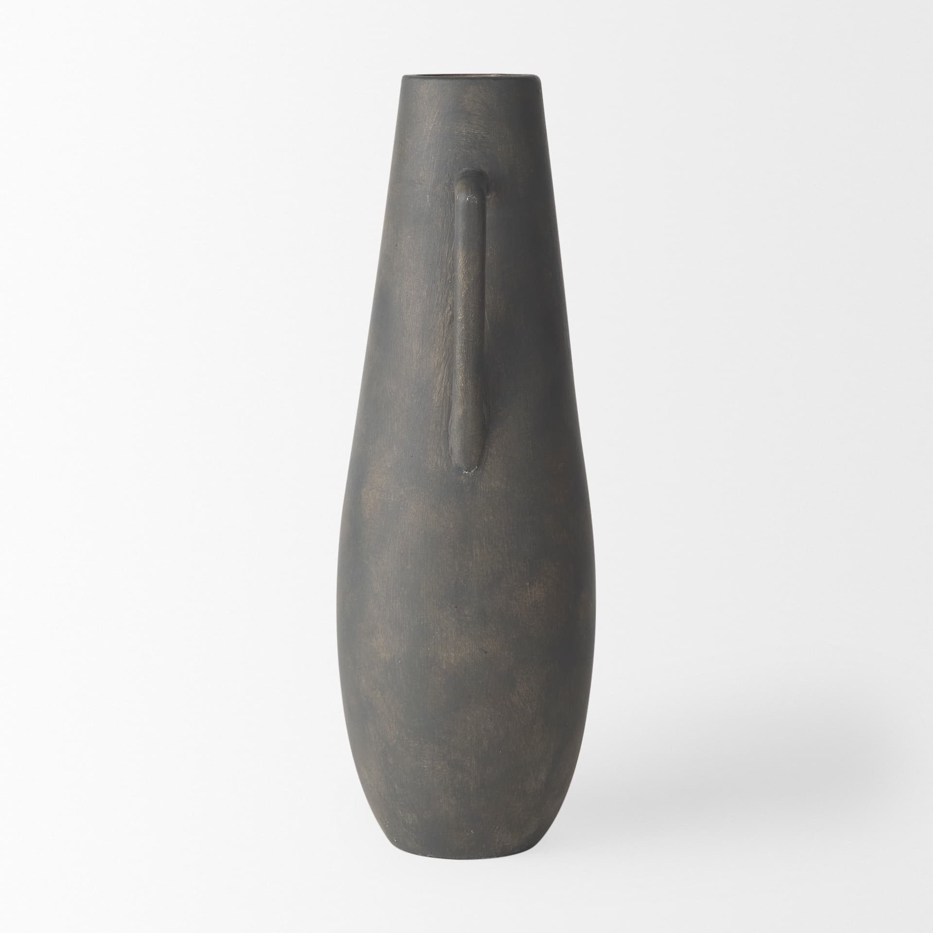 Kilian Tall Matte Brown-Gray Double Ear Vase — product photograph