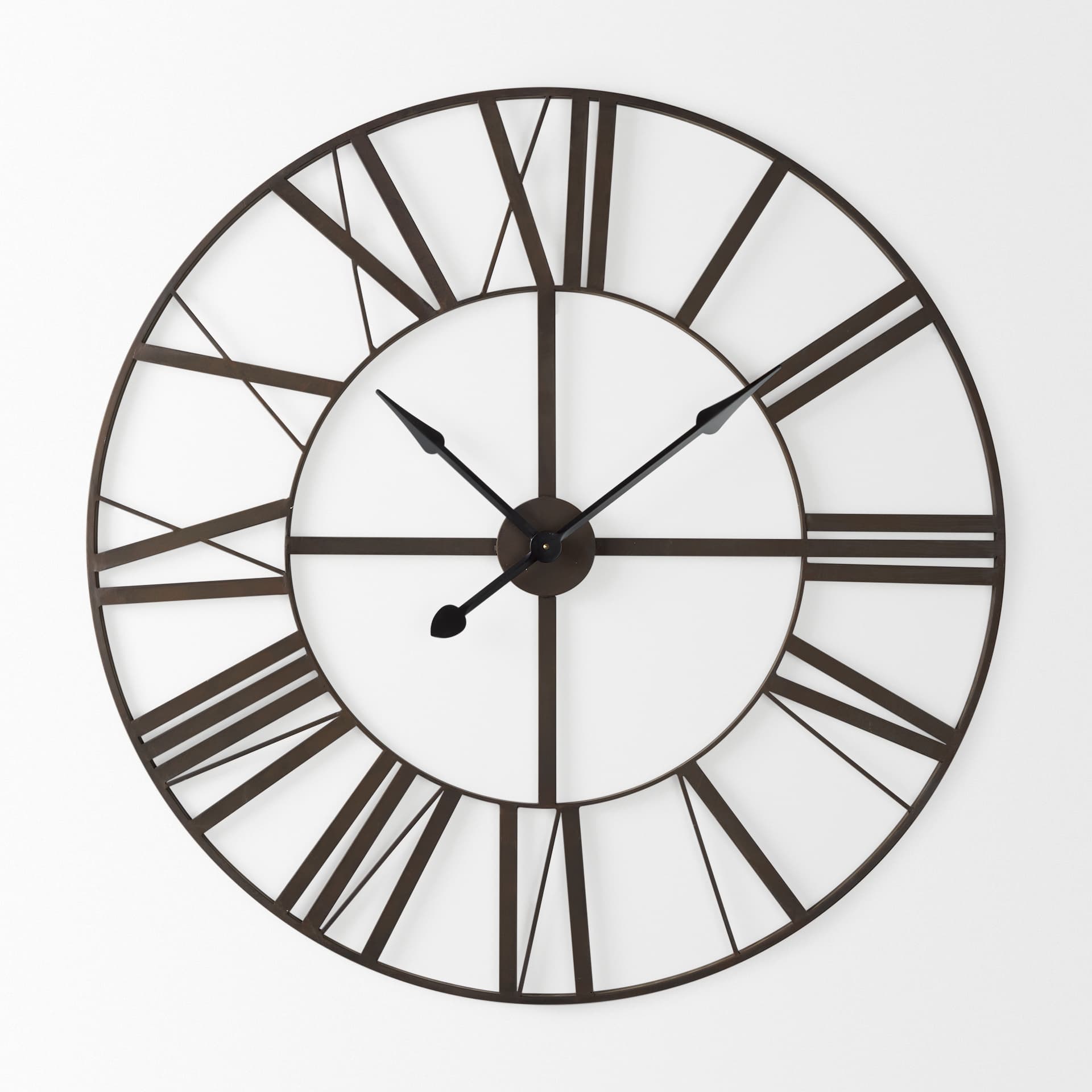 Pender 40.0L x 2.4W x 40.0H Black Iron Round Wall Clock — product photograph