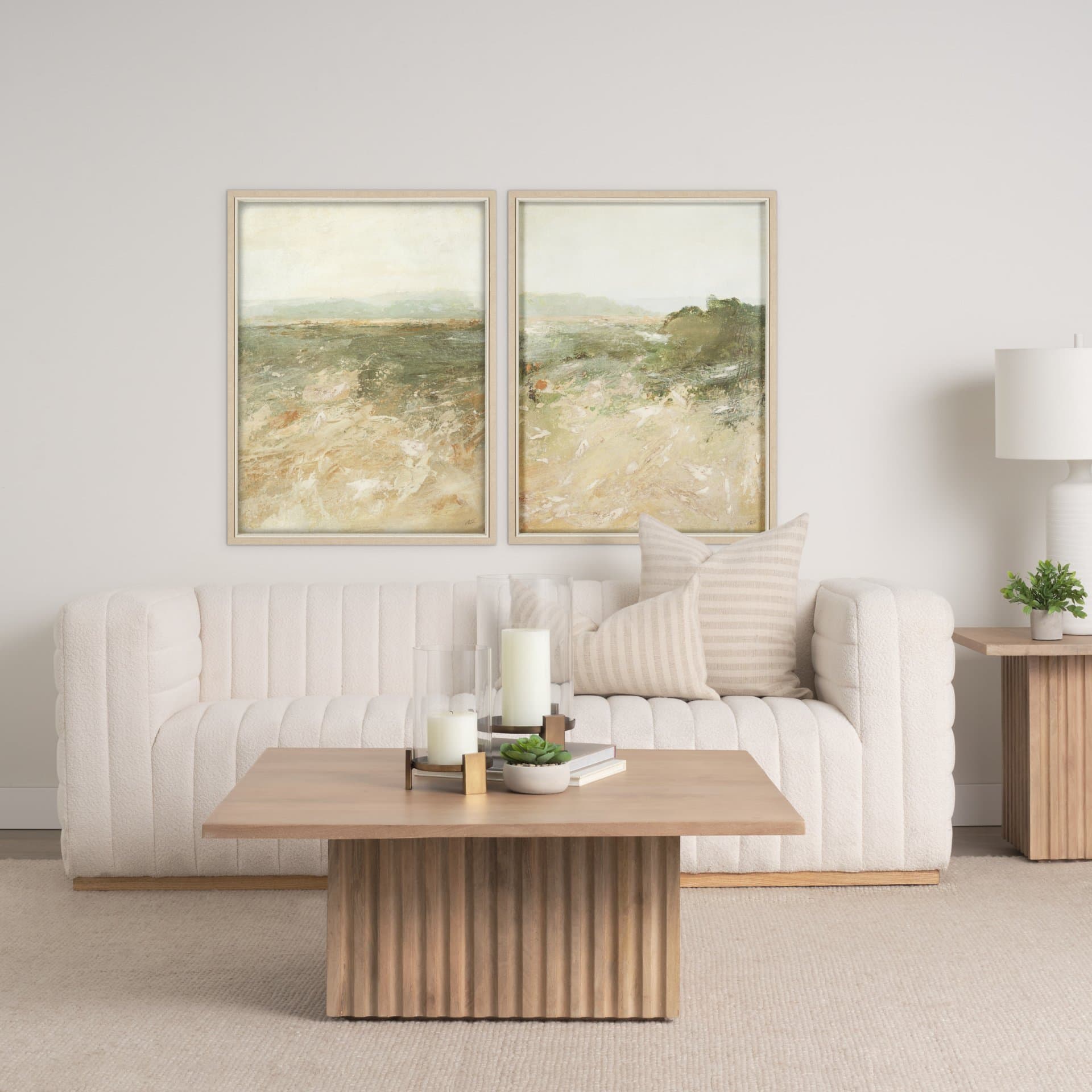 Amber Horizon II by Mercana Studio Textured Framed Artwork — in a styled room