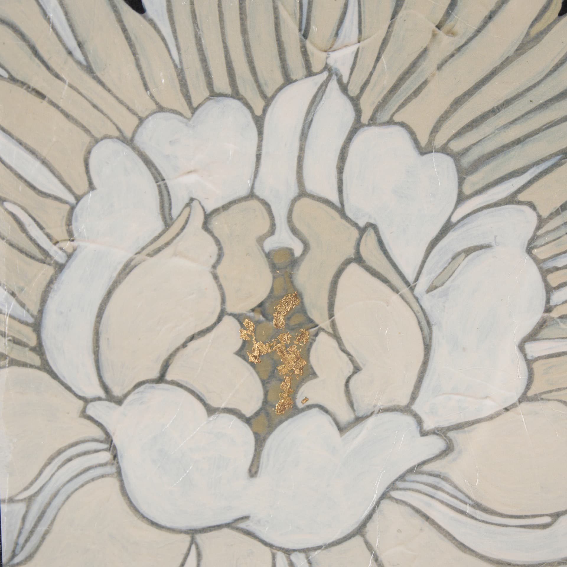 Garden Noir II by June Erica Vess a Hand Embellished Textured Framed Art Print Matted under Glass — product photograph