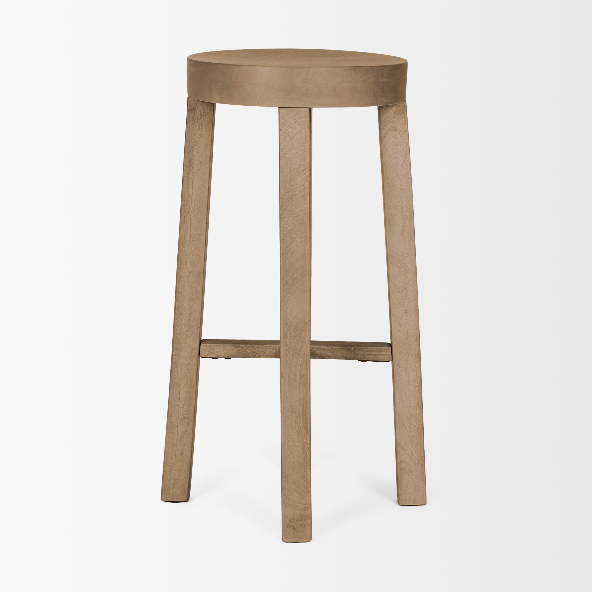 Brahma Backless 30in Seat Bar Stool | White Washed Wood — product photograph