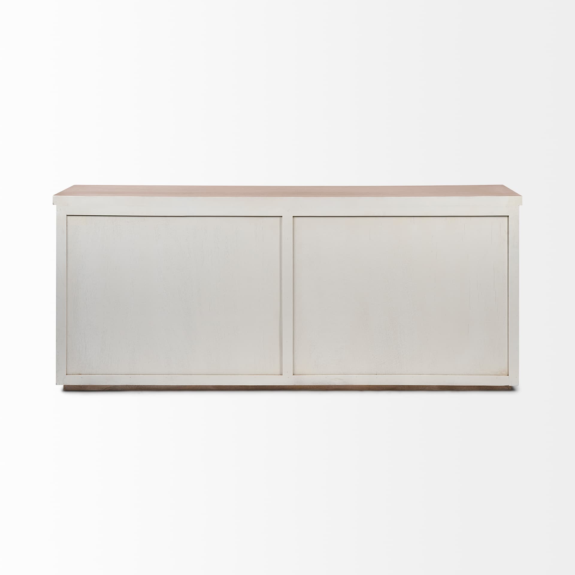 Fairview III Solid Wood Brown Top & White Frame 4 Cabinet Door Sideboard — product photograph
