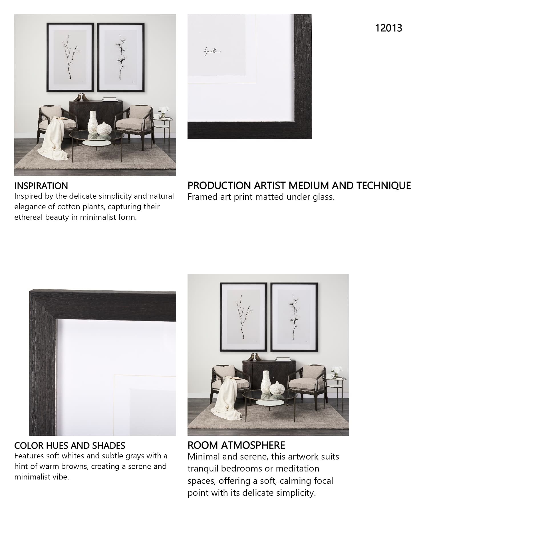 Snow Greetings II by Panpan a Framed Art Print Matted under Glass — in a styled room