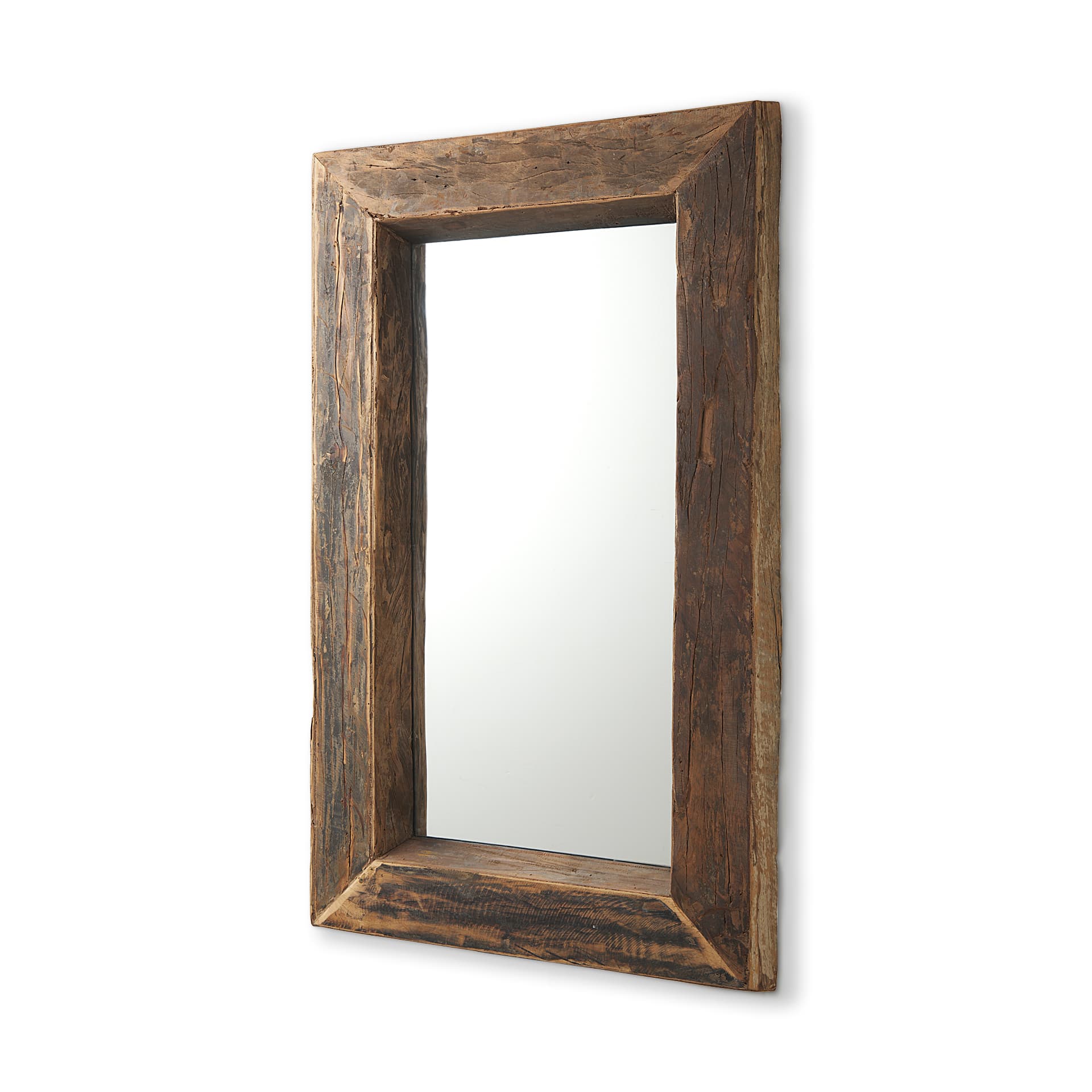 Gerome 28 x 48 Brown Wood Frame Rectangular Wall Mirror — product photograph