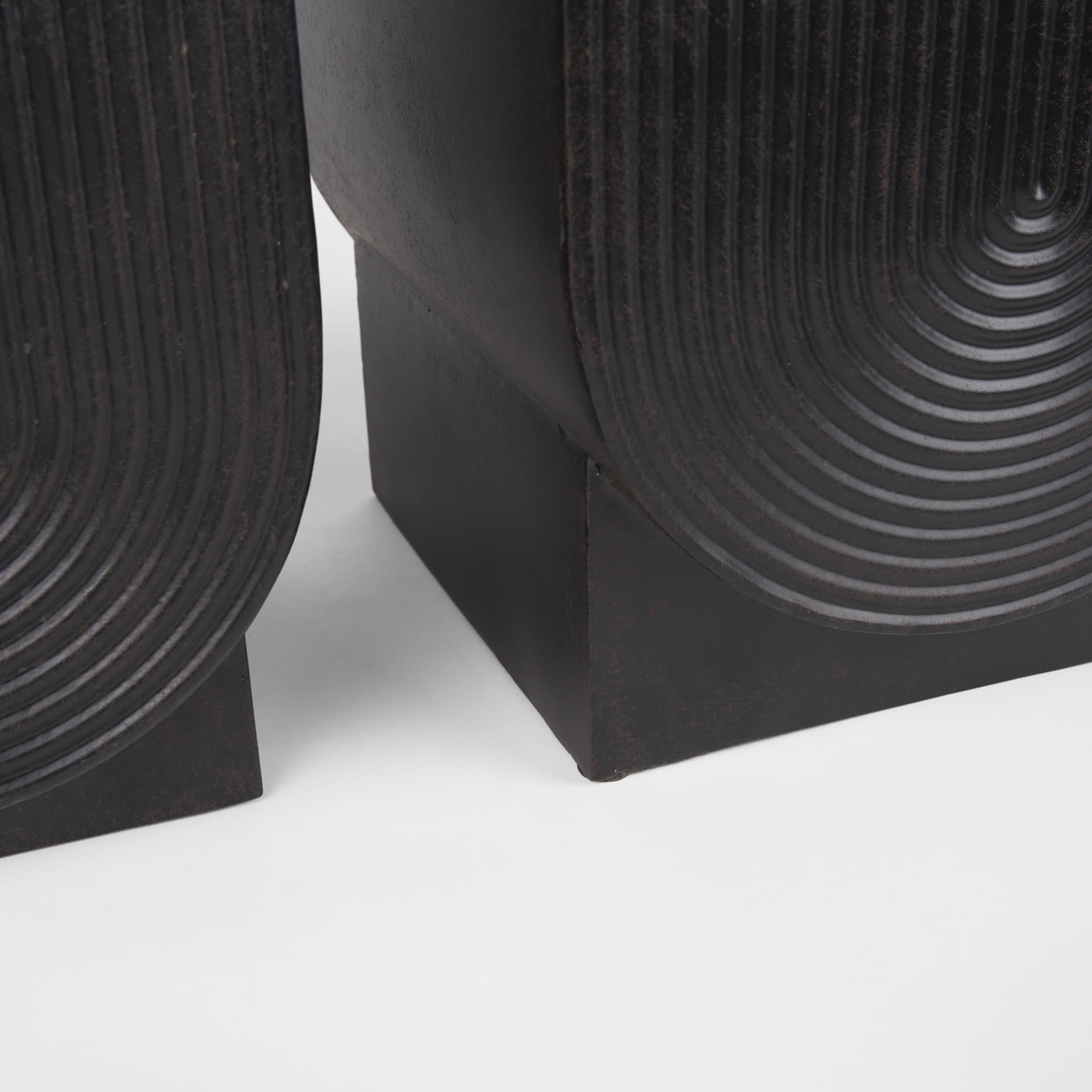 Medina Antiqued Black Metal Planters (Set of 2) — product photograph