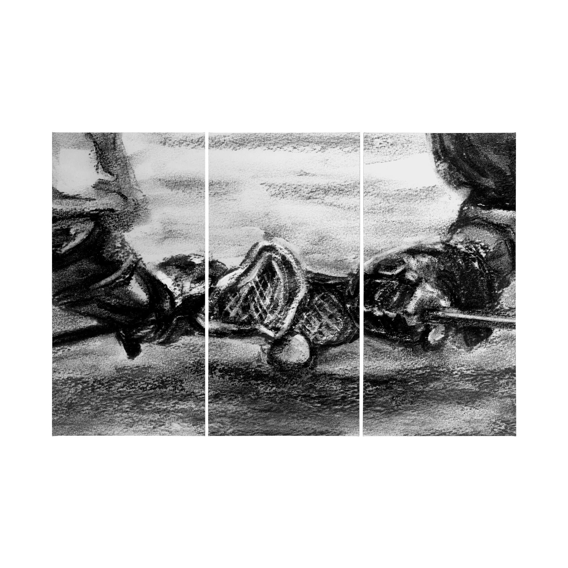 Sports Collection Lacrosse-L 3 Piece Triptych by Mercana Studio a Hand Embellished Textured Canvas — product photograph