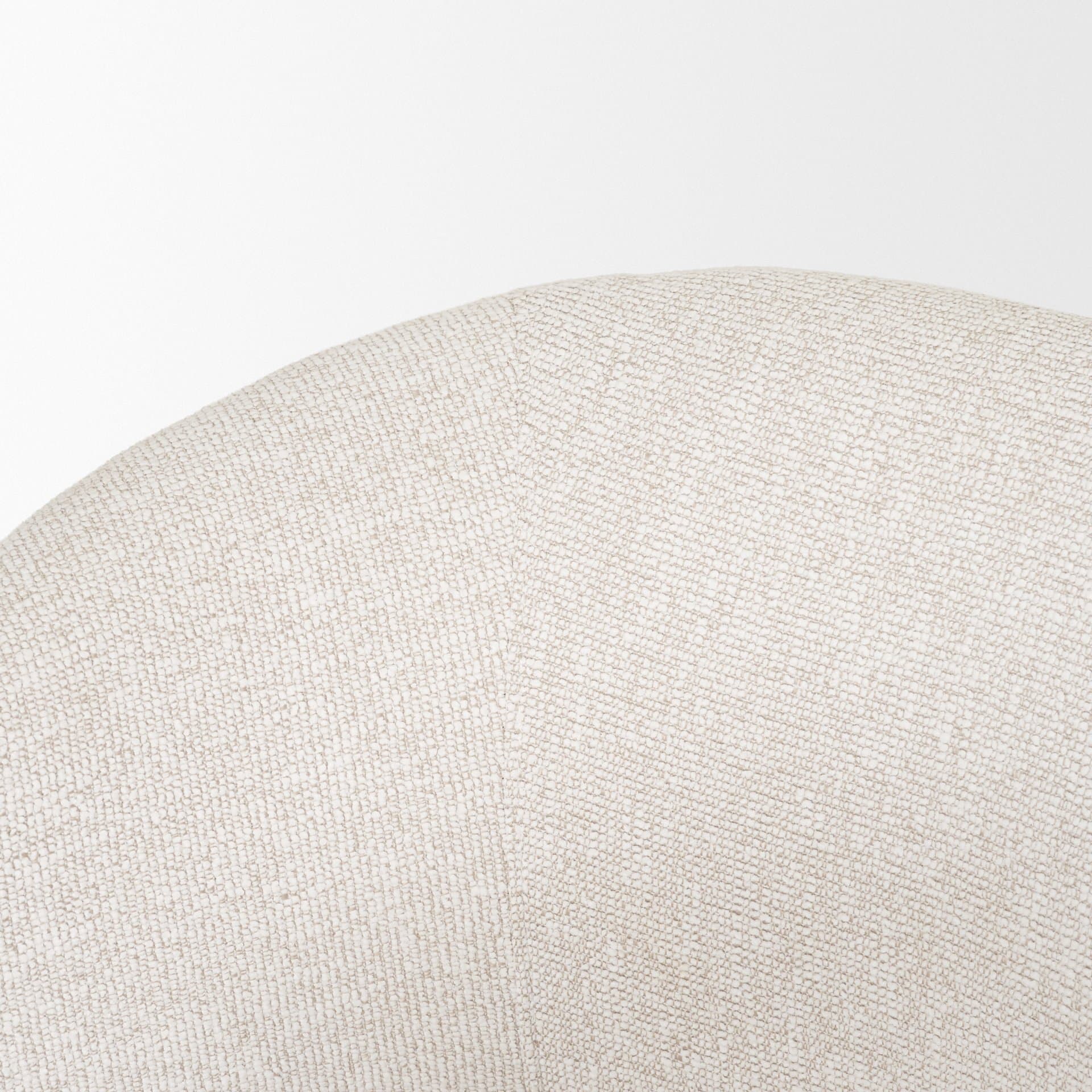 Sondra Barrel Back Dining Arm Chair | Cream Fabric w/ Wood — product photograph