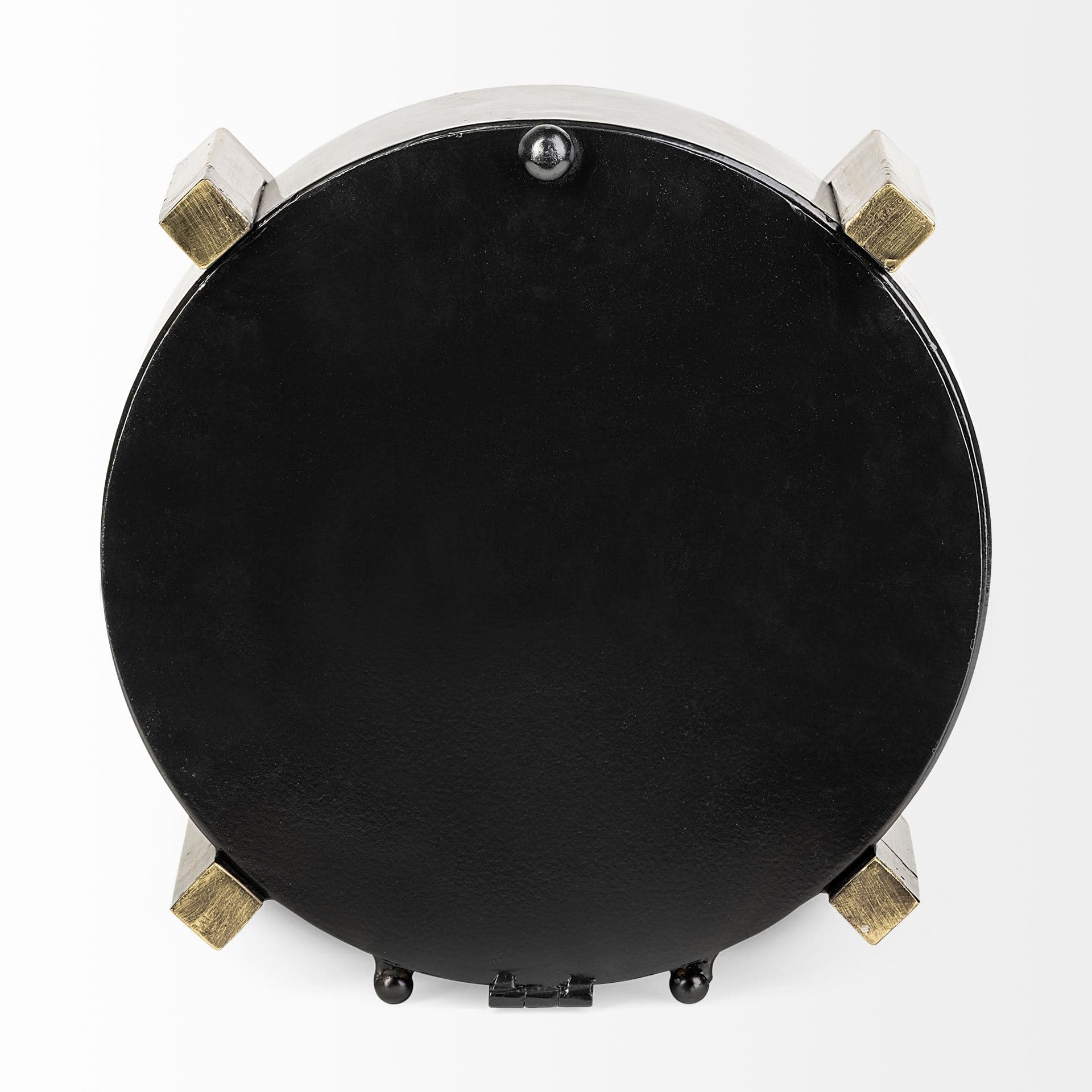 Agar Black Metal Round Table Clock — product photograph