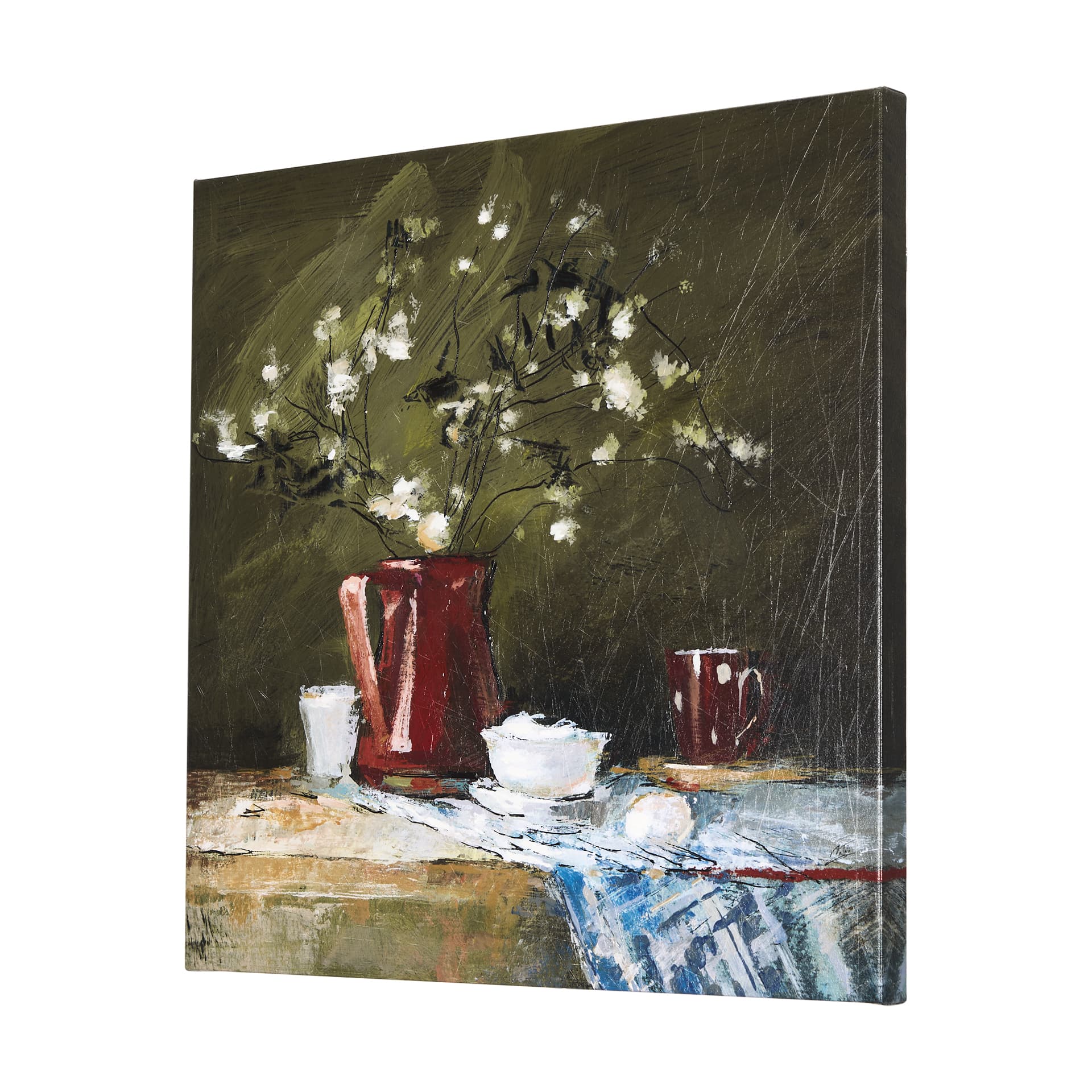 Still Life with Crock by Mercana Studio a Hand Embellished Textured Canvas — product photograph
