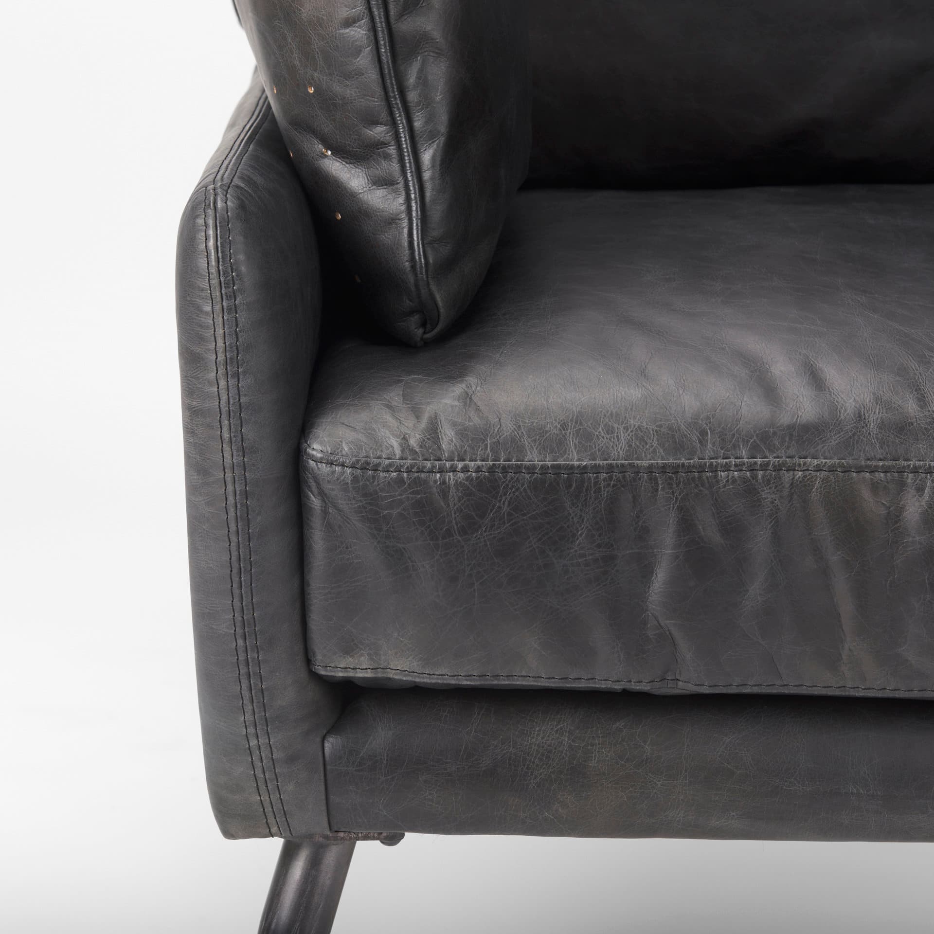 Cochrane 34.5L x 33.0W x 32.5H Black Leather Wrapped Chair — product photograph