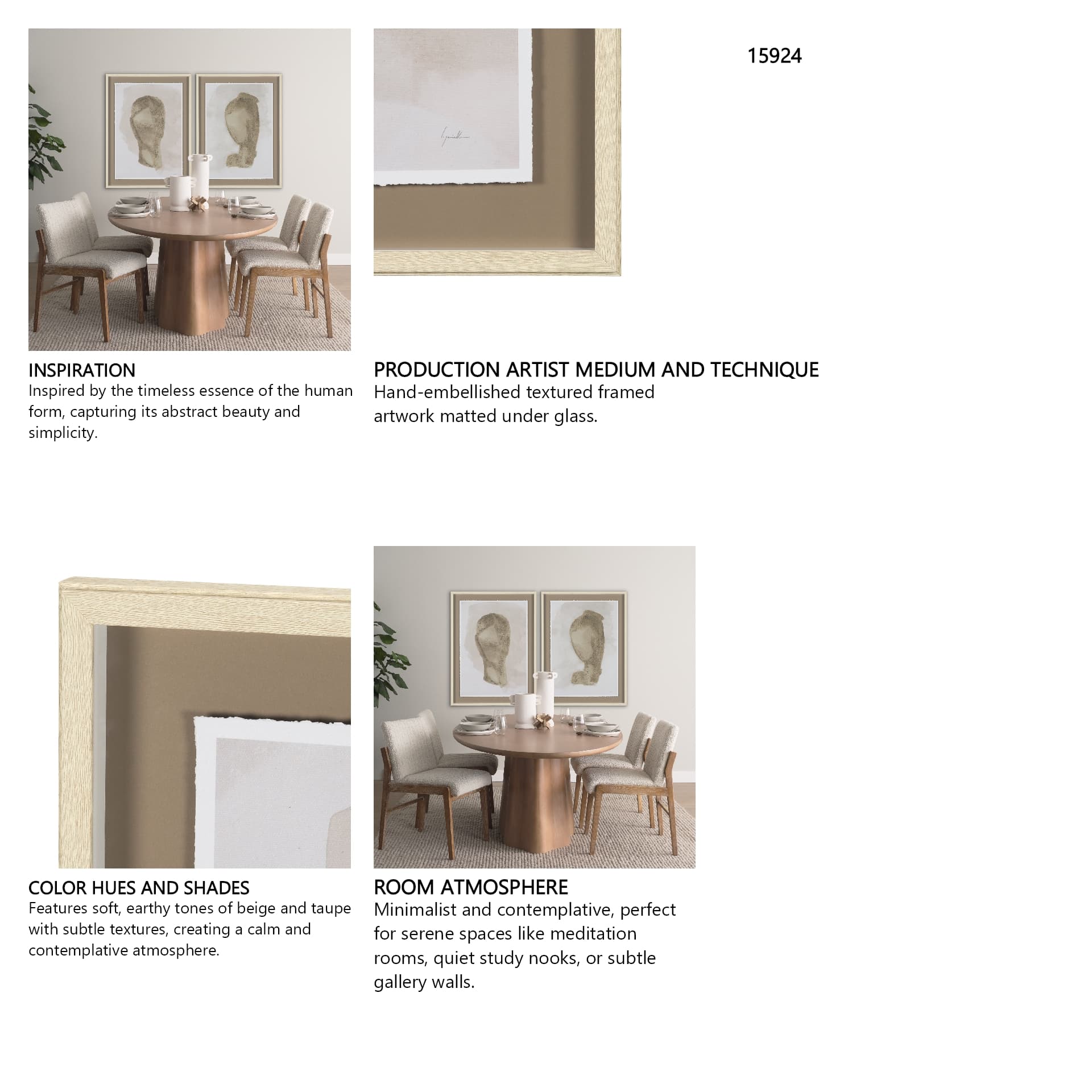 Weathered Silence I by Mercana Studio Hand Embelished Textured Framed Artwork Matted under Glass — in a styled room