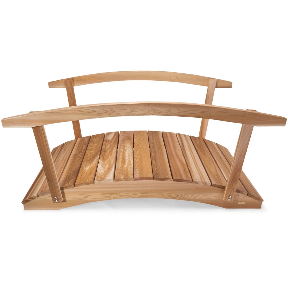 6-Ft Cedar Garden Bridge with Side Rails — product photograph