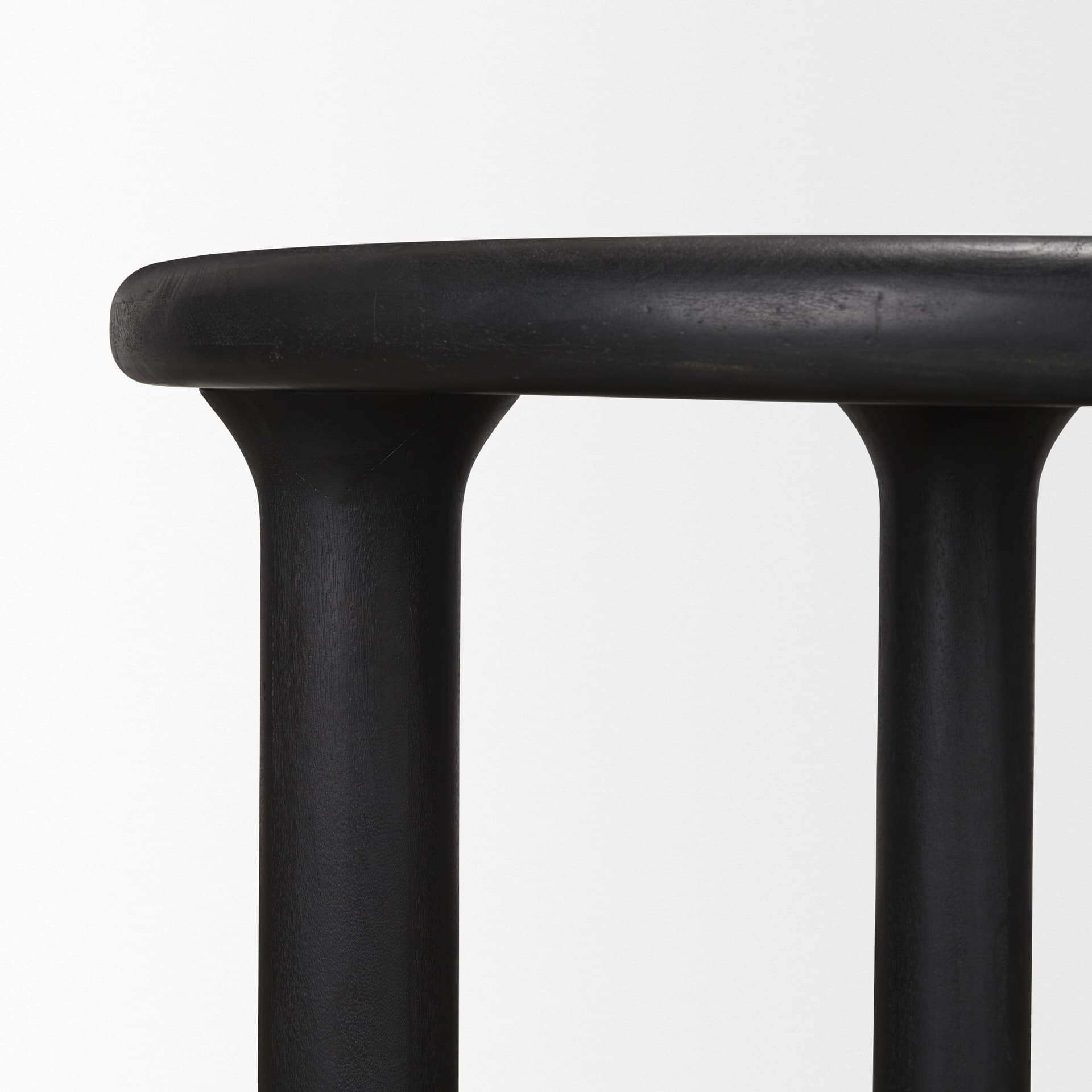 Soma 48" Round Dining Table | Modern | Black Wood | Seats 4 — product photograph