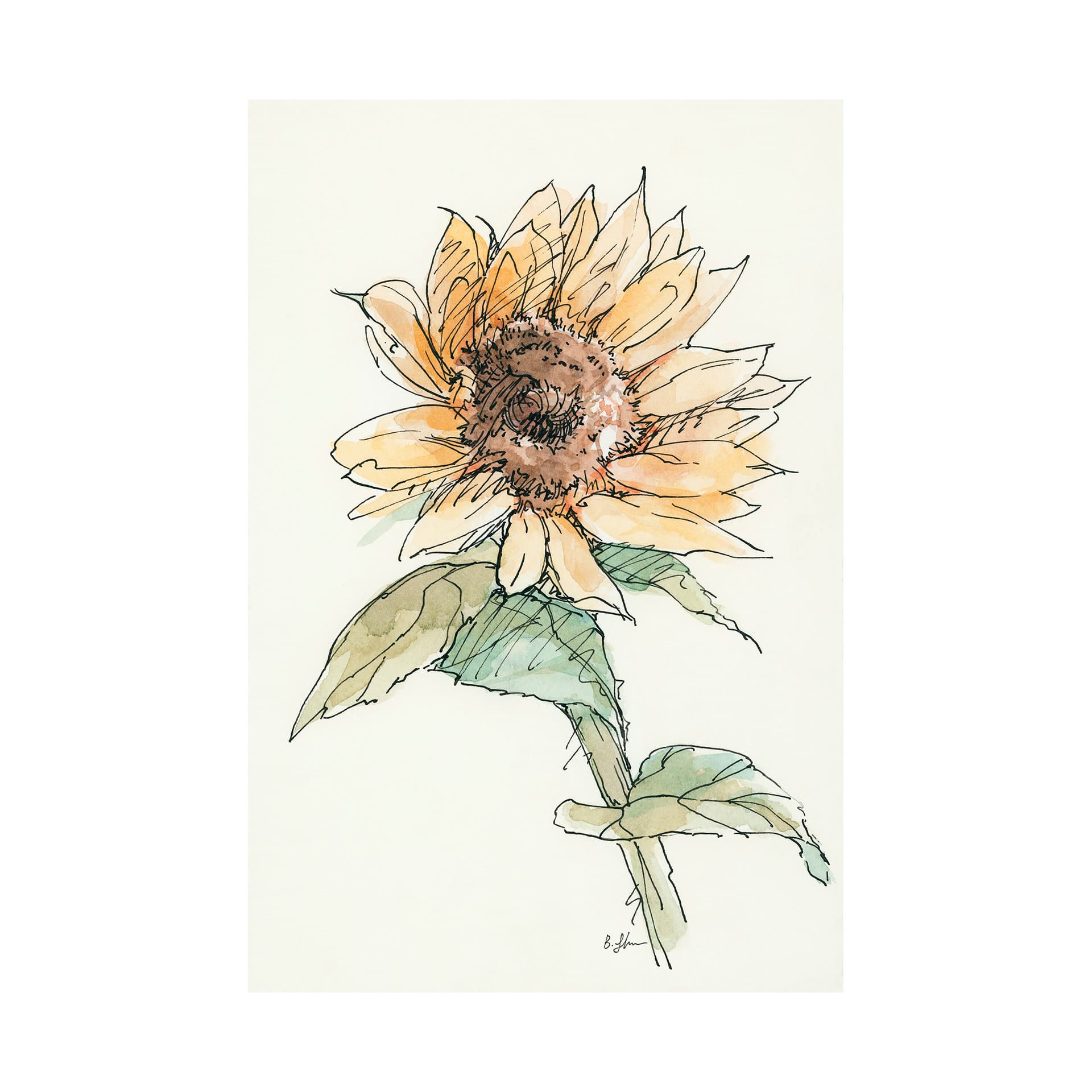 Sunflower I by Mercana Studio a Hand Embellished Textured Canvas — product photograph