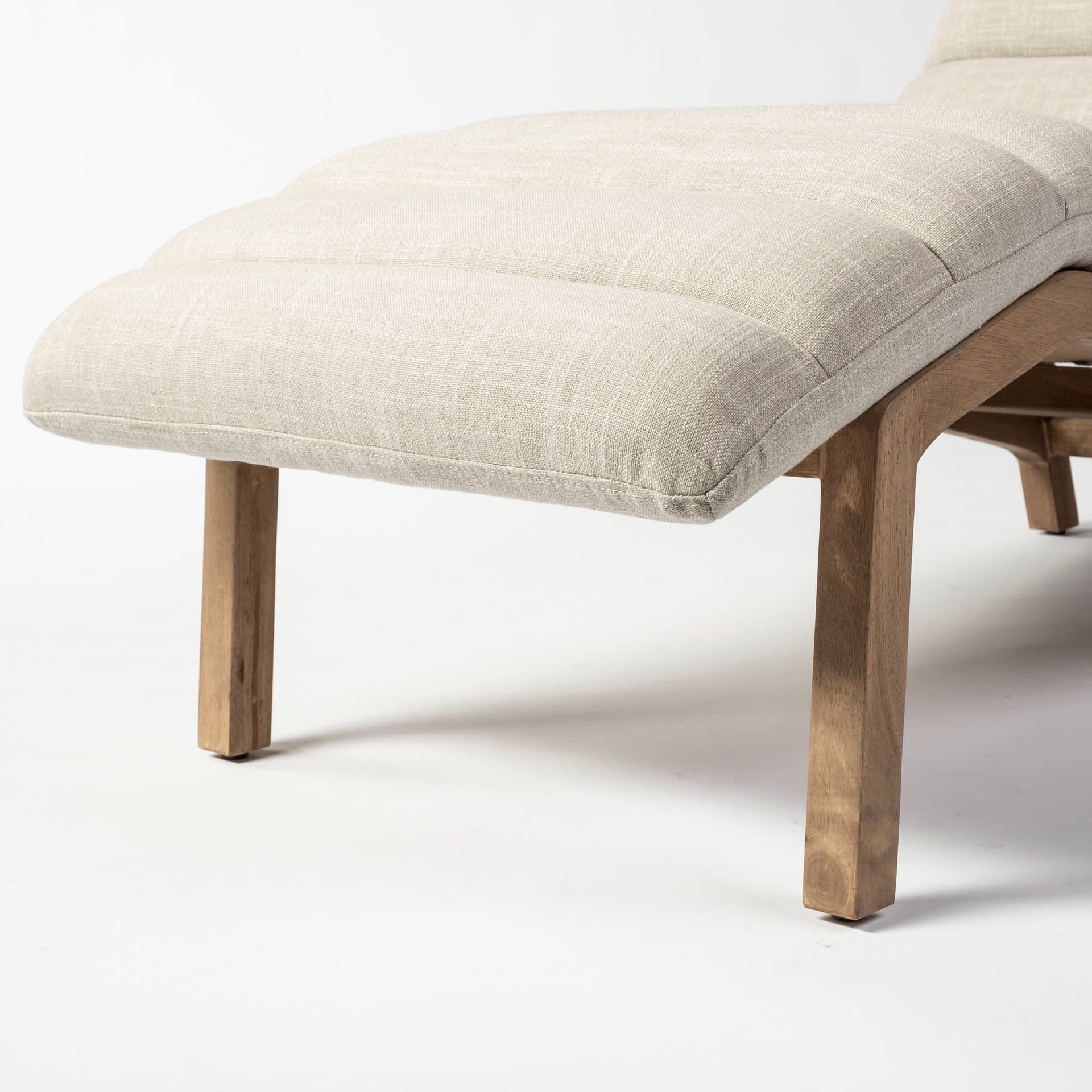 Pierre Beige Fabric Upholstered Armless Chaise Lounge Chair — product photograph