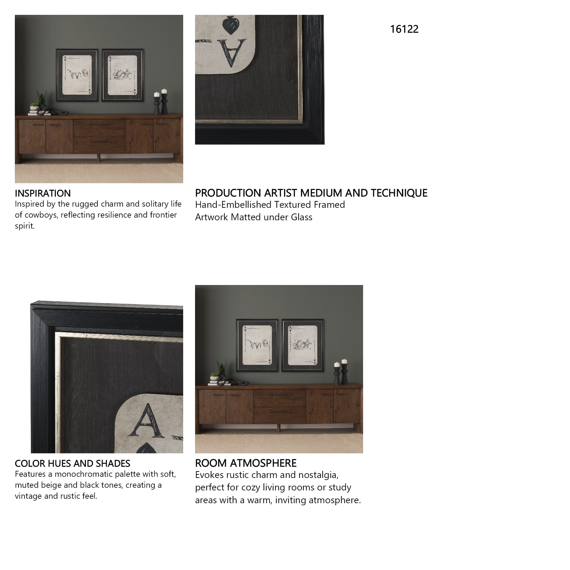 Aces Wild IV by Mercana Studio Textured Framed Artwork Matted under Glass — in a styled room