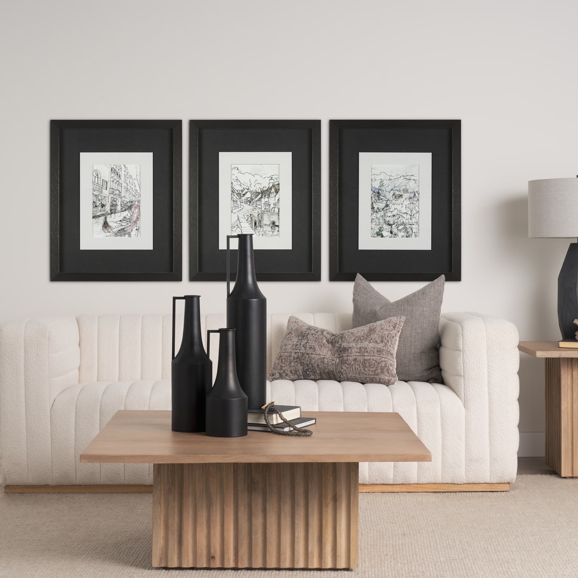 Travel memories VI by Natalia a Framed Art Print Matted under Glass — in a styled room
