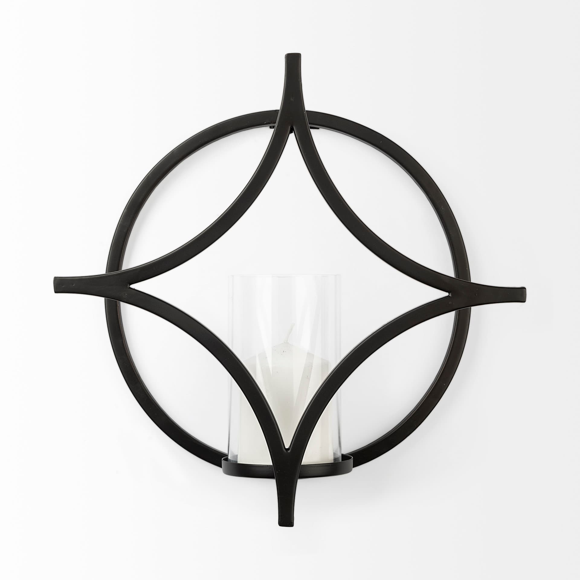 Lyra I Black Wall Candle Holder — product photograph