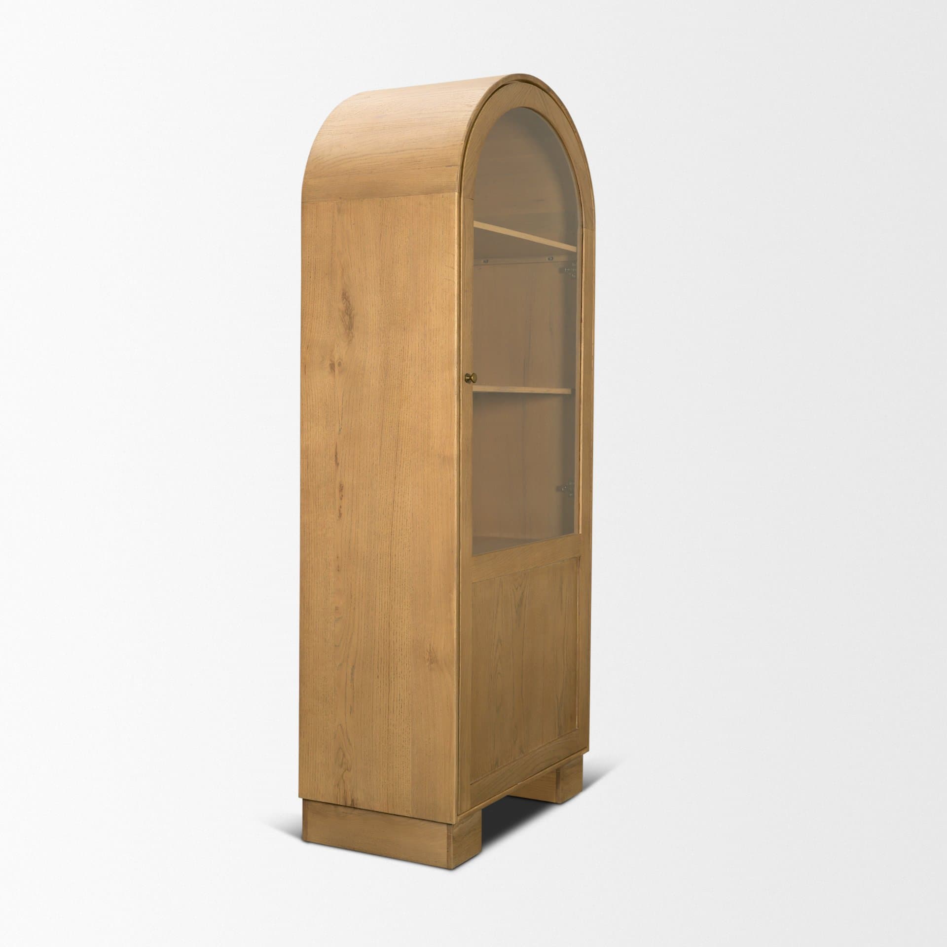 Hawthorne Solid Oak Wood w/ Glass Curio Cabinet — product photograph