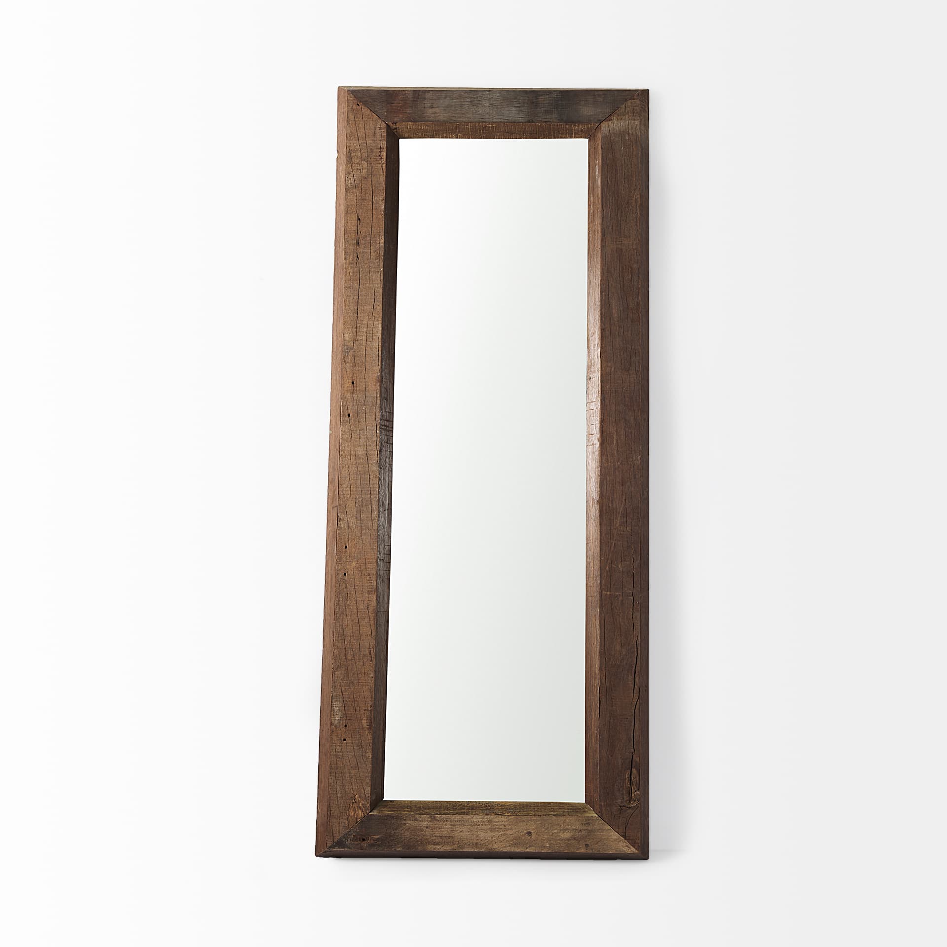 Gerome 31.0L x 5.0W x 86.0H Brown Wooden Floor Mirror — product photograph