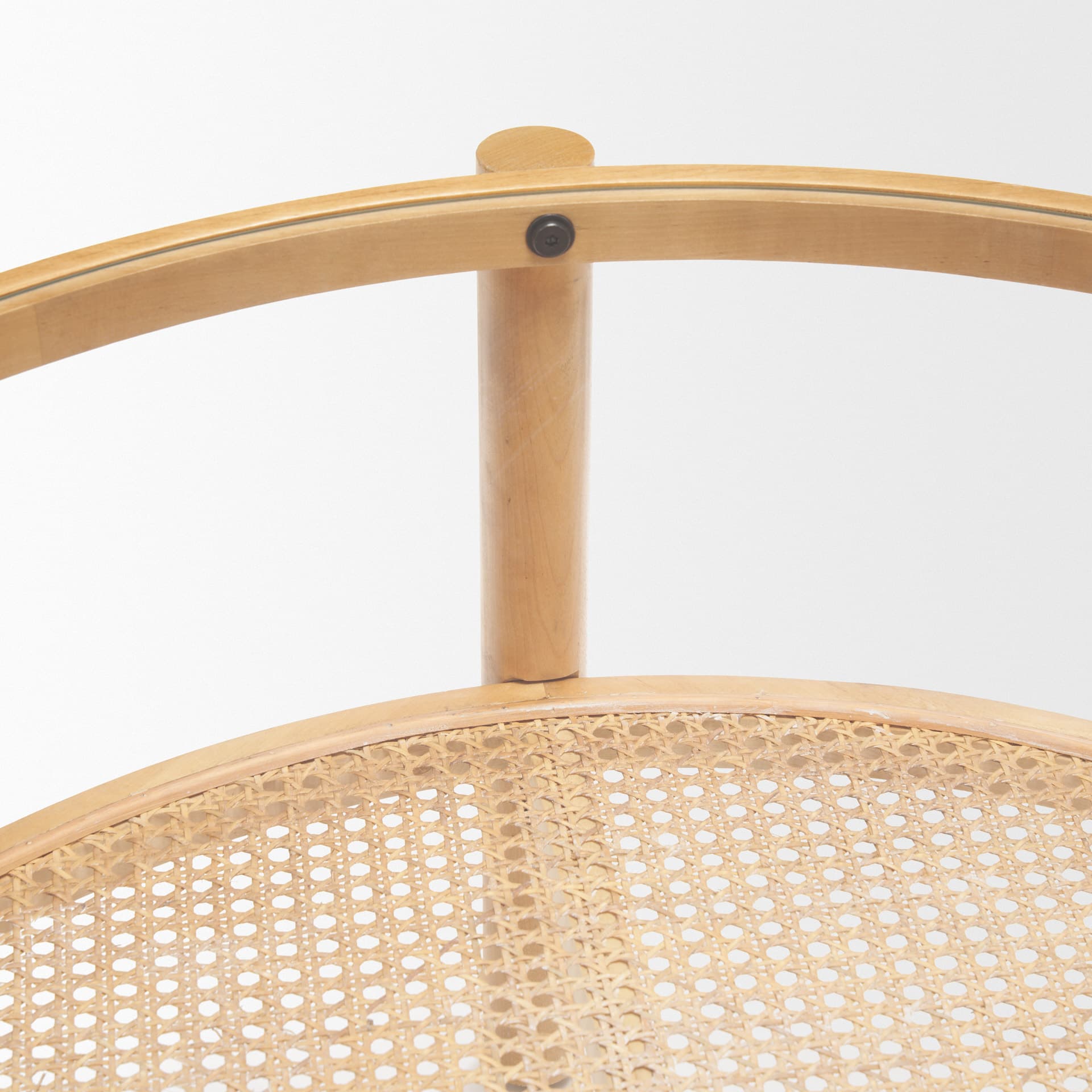 Weslyn Solid Light Brown Wood and Glass Top w/ Cane Coffee Table — product photograph
