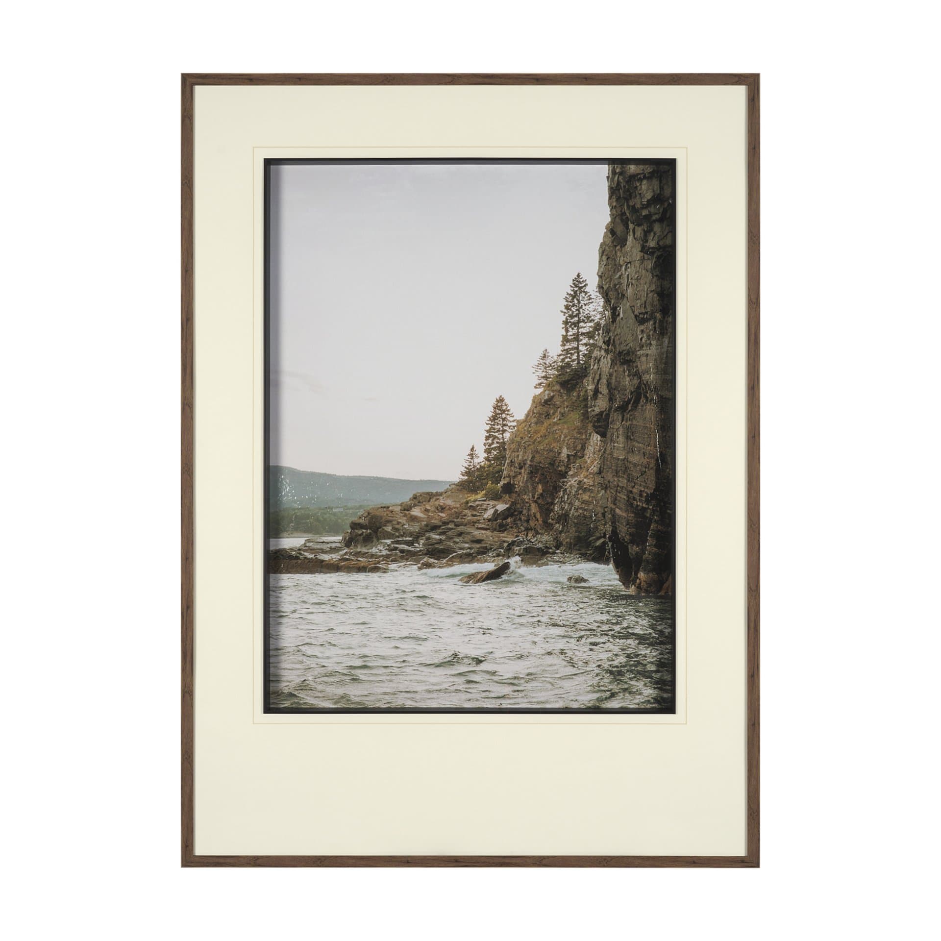 Maine Coastline by Kelly Frere Hand-Embellished FramedPhoto Print Matted under Glass — product photograph