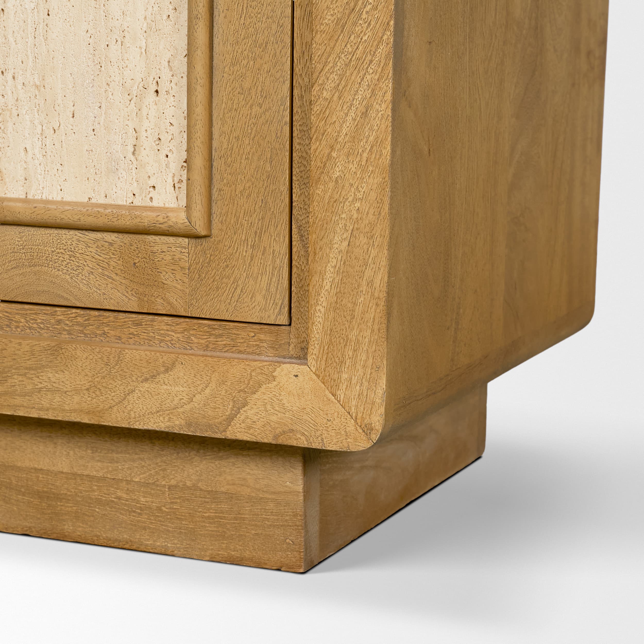 Valterra Light Brown Wood w/ Travertine 4 Door Tall Cabinet — product photograph