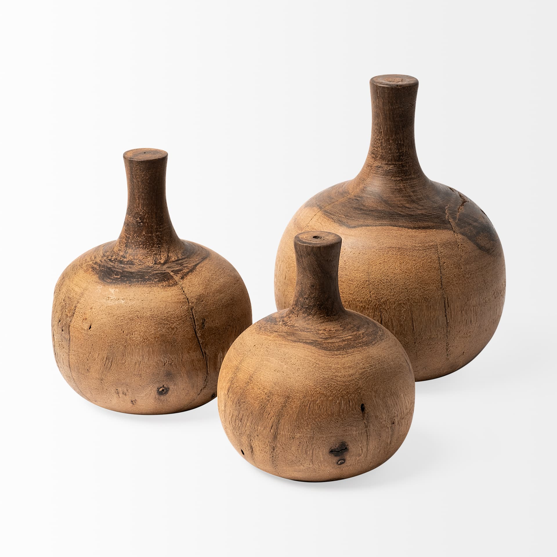 Afra Small Solid Wood Vase Shaped Decorative Object — product photograph