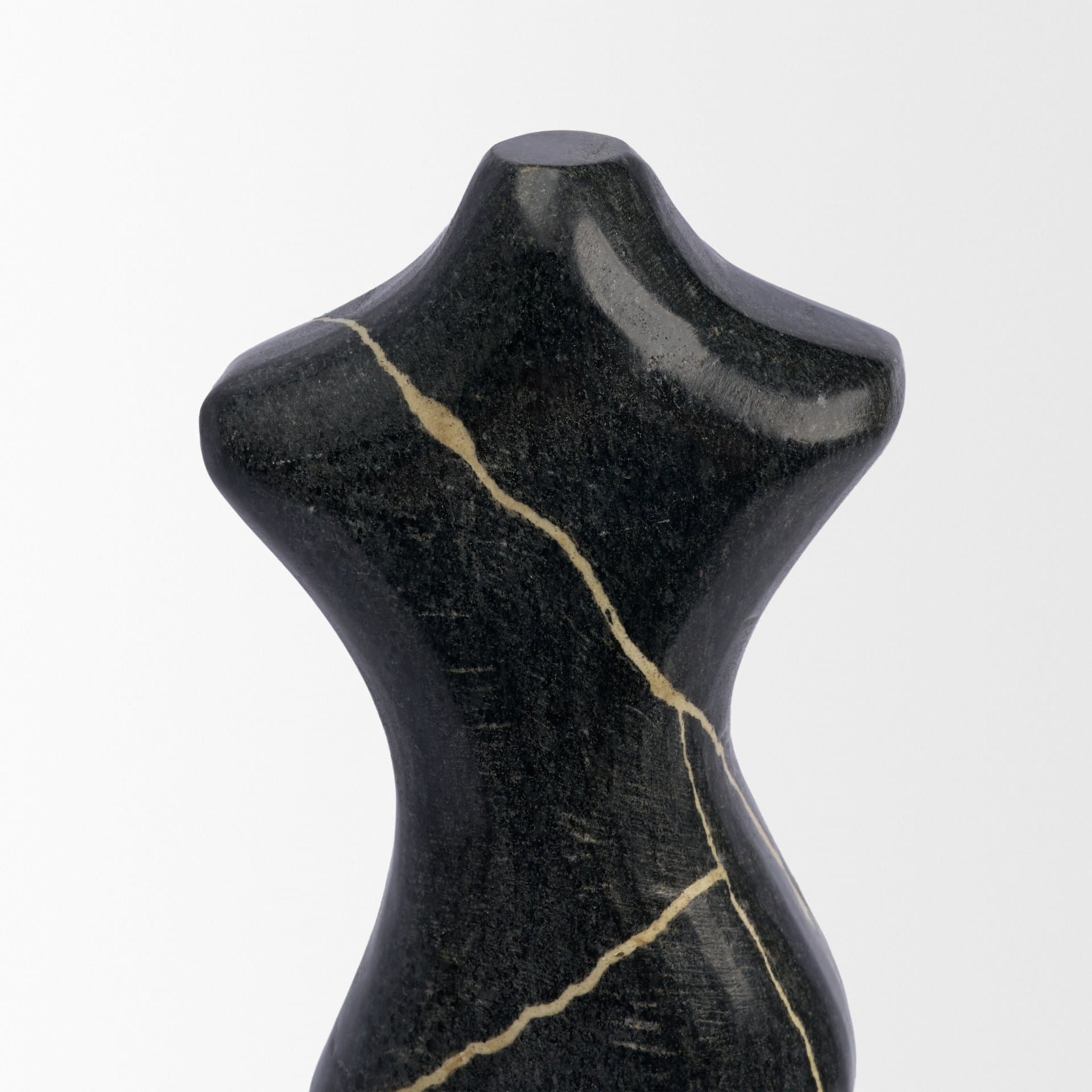 Contour Black Marble Silhouette Decorative Object — product photograph