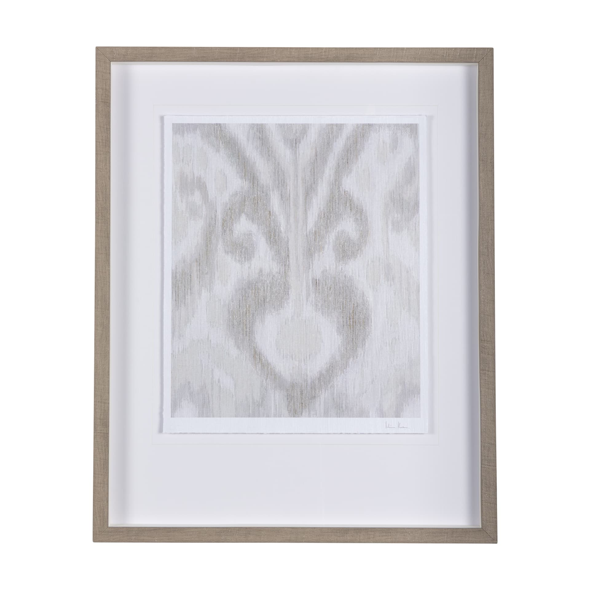 Ikat Patterns V by Silvia Krause a Hand Embellished Textured Framed Art Print Matted under Glass — product photograph