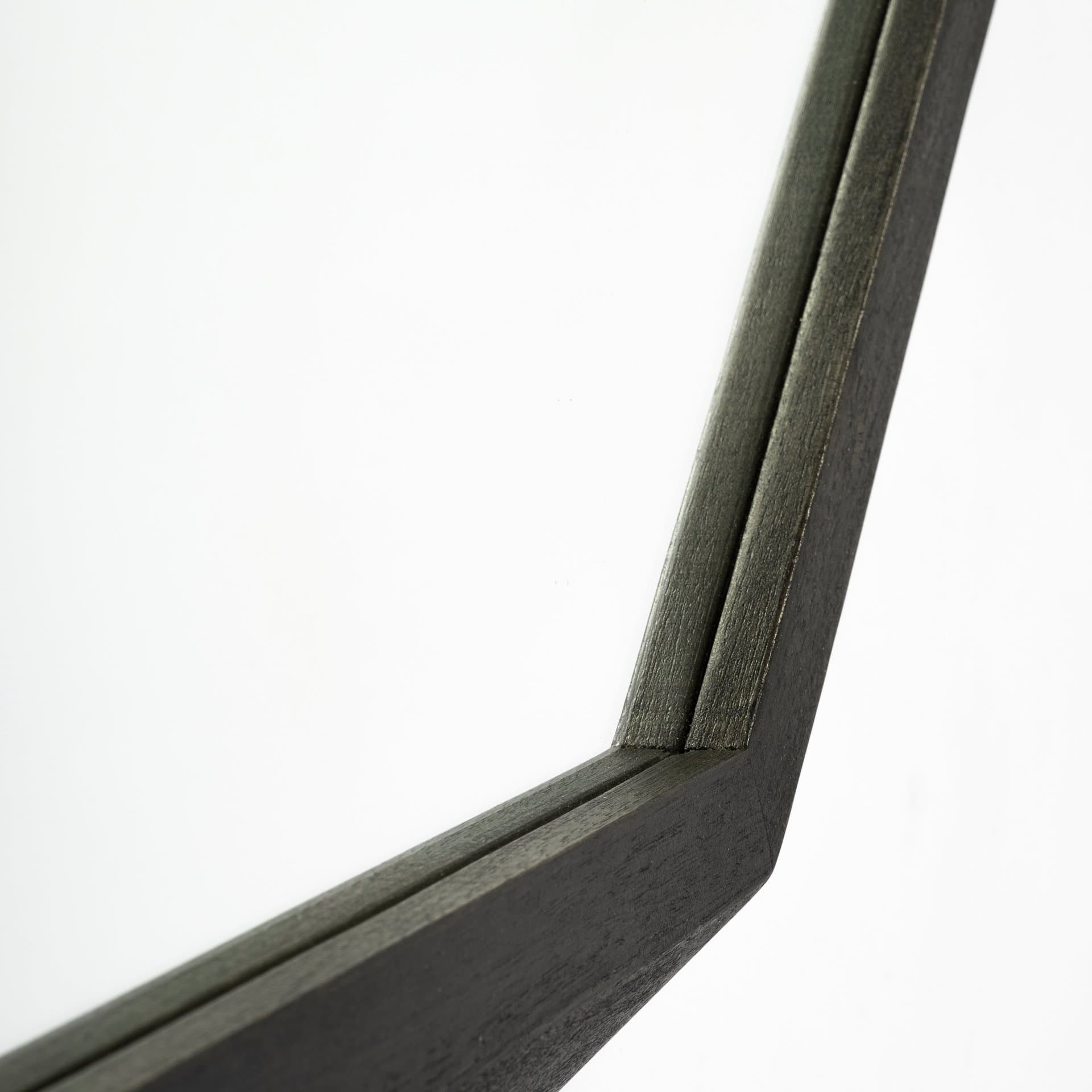 Aramis I 32" Octagon Black Wood Frame Wall Mirror — product photograph