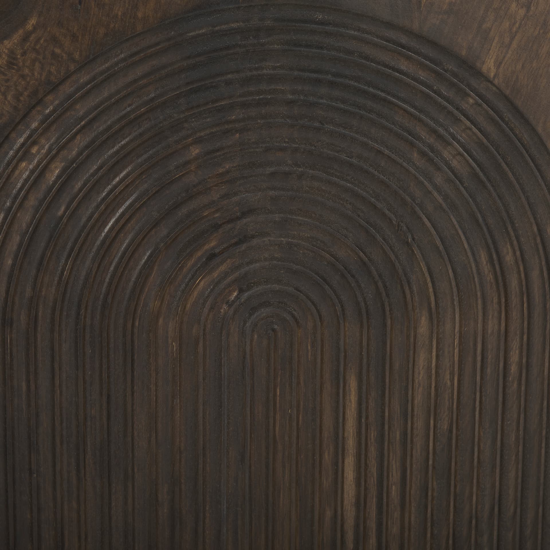 Tucker Dark Brown Wood w/ Carved Arch Pattern 2 Door Cabinet — product photograph