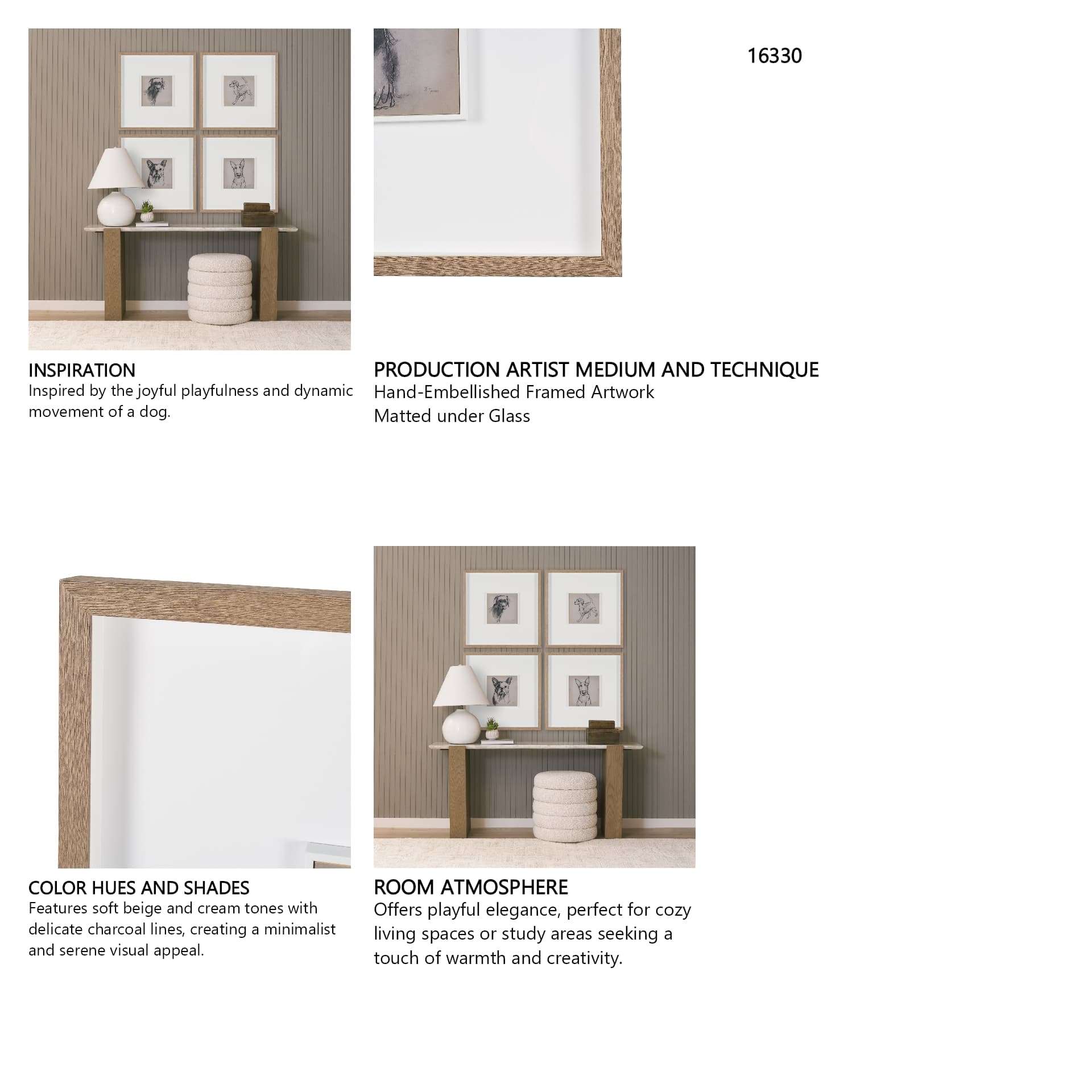 Good Boy by Mercana Studio Hand-Embellished Framed Artwork Matted under Glass — product photograph