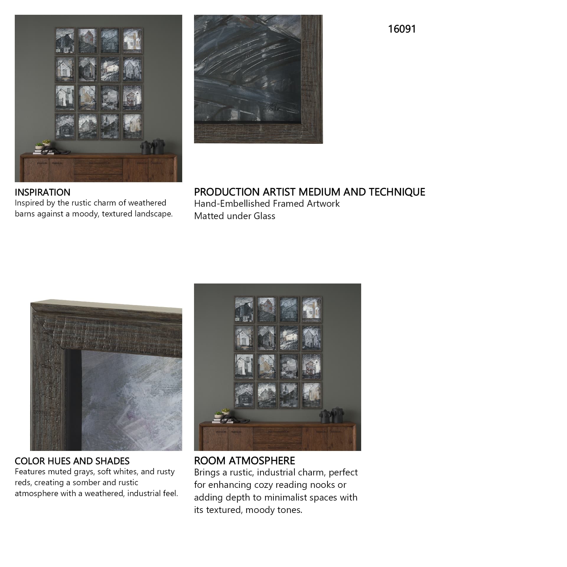 Community 1B by Mercana Studio Framed Artwork Matted under Glass — in a styled room
