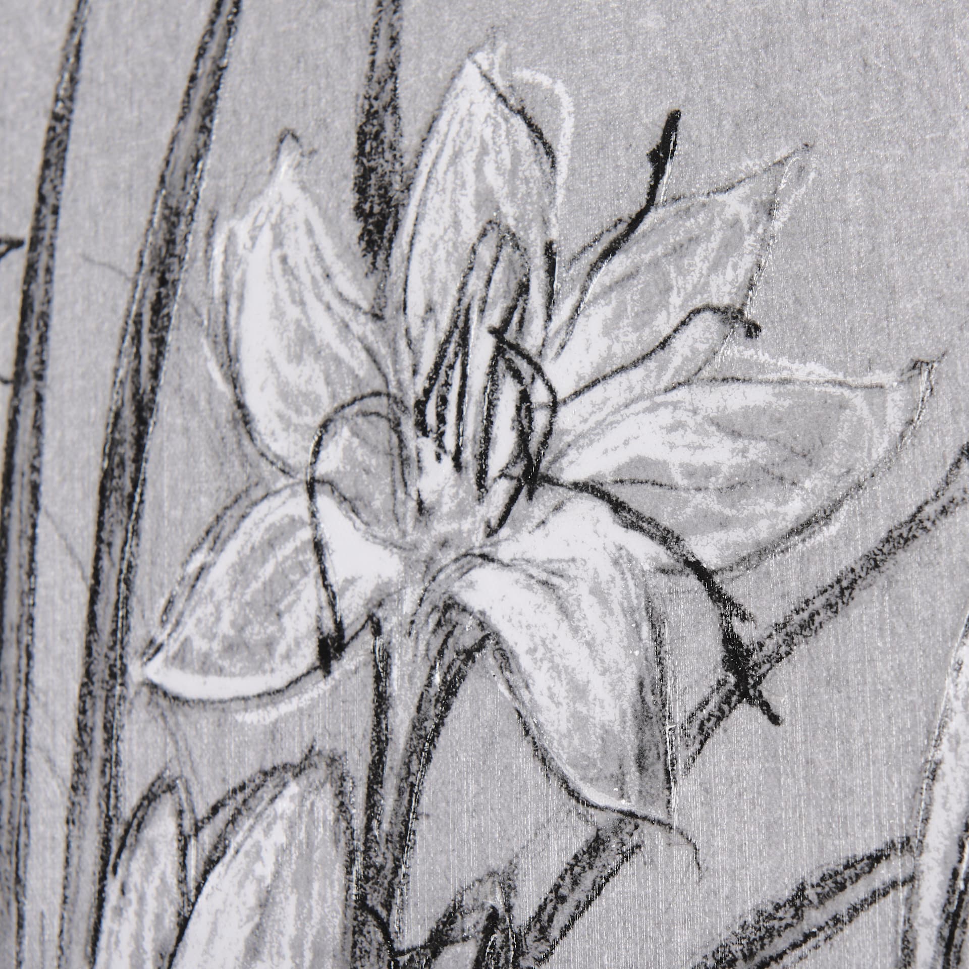 Botanical sketches V (Grey) by Mercana Studio a Hand Embellished Textured Canvas — product photograph