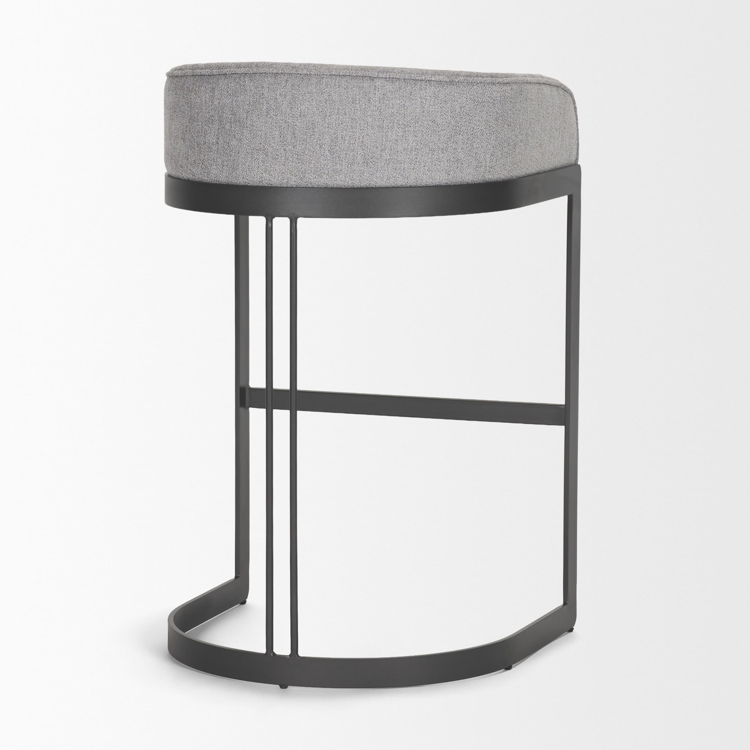 Hollyfield Low Back 32.7in Seat Counter Stool | II Gray Fabric w/ Bar — product photograph