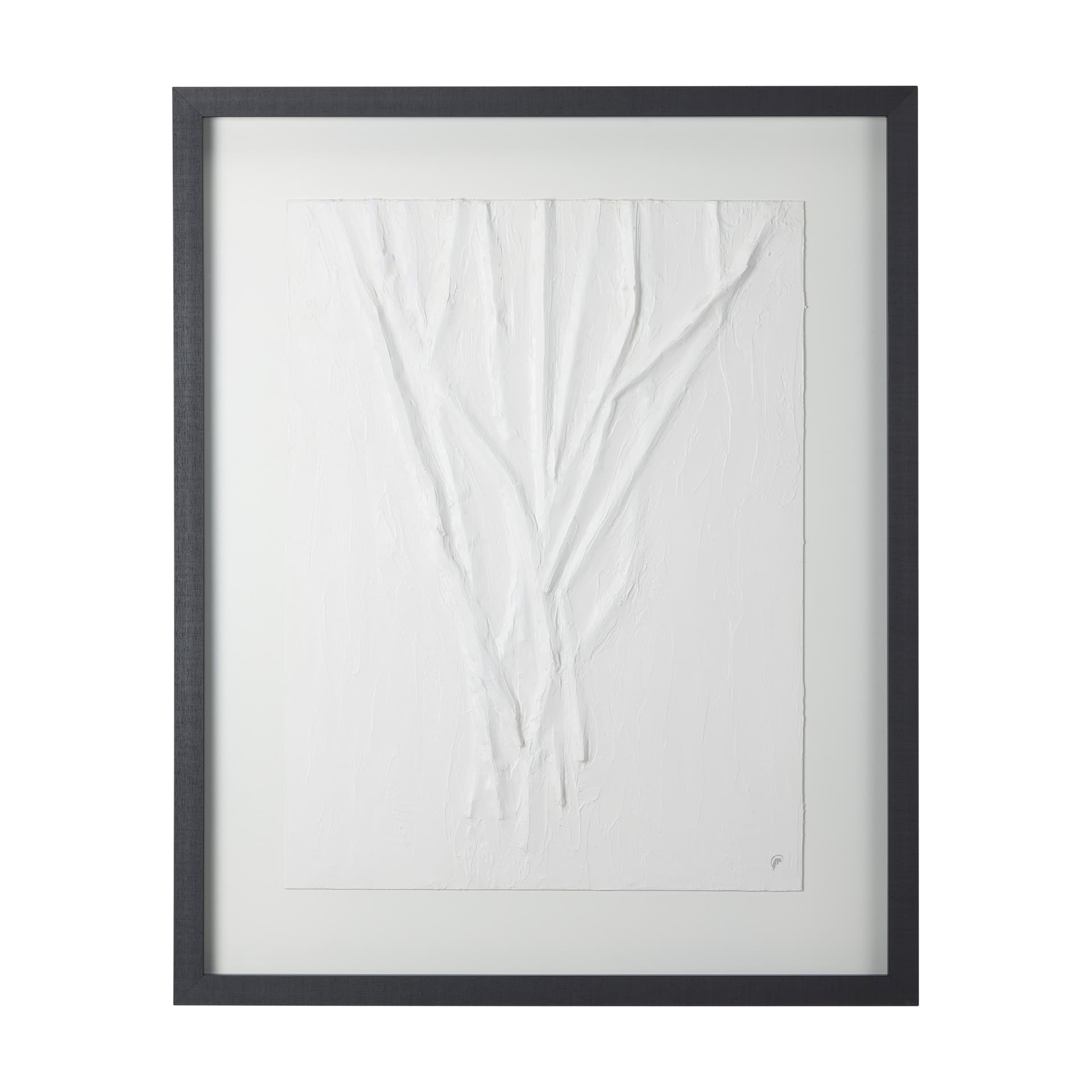 White Vines II by Studio M a handmade Original Framed 3D Textured Artwork under Glass — product photograph