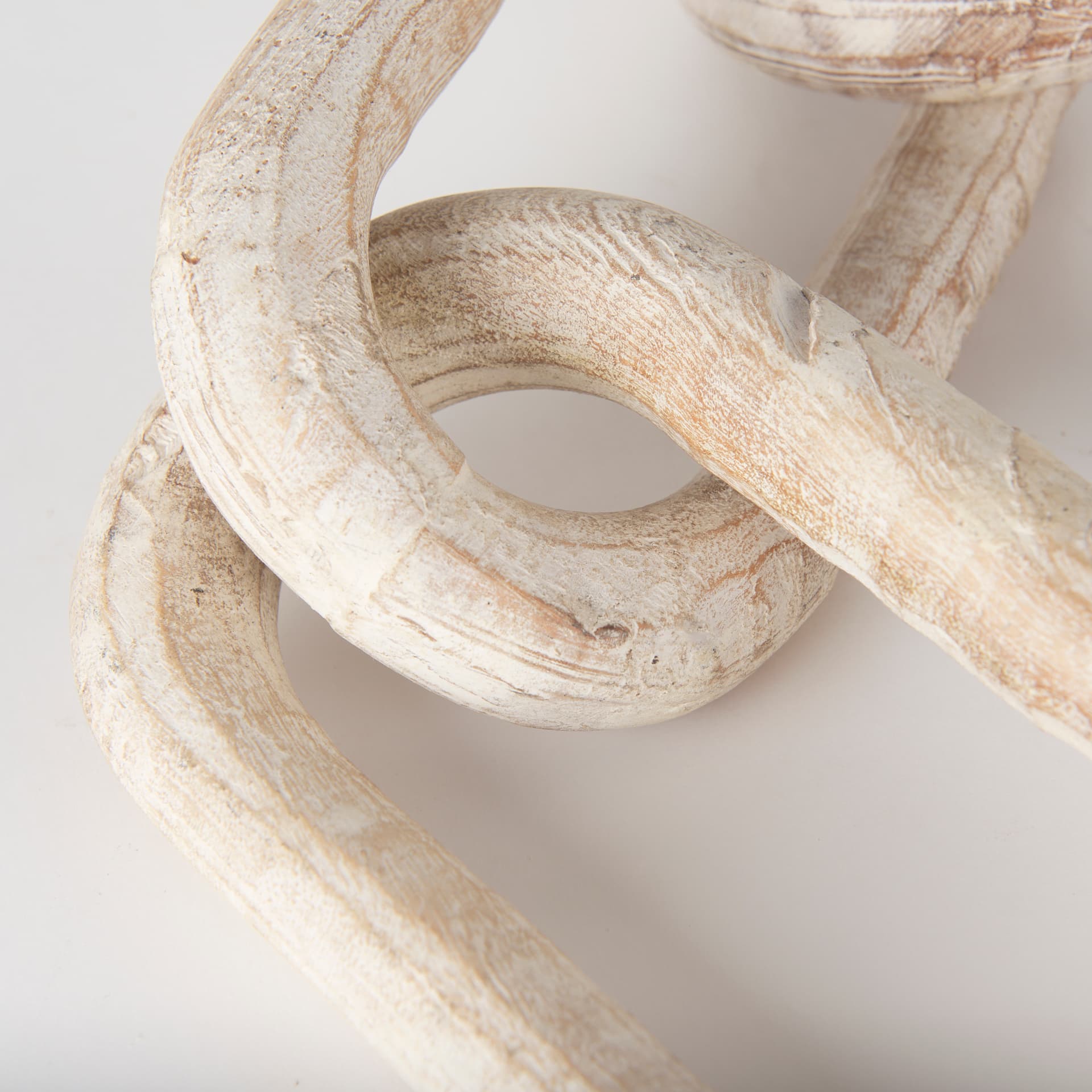 Alix 29.0L x 5.0W x 5.0H Beige Wooden Link Chain Decorative Object — product photograph
