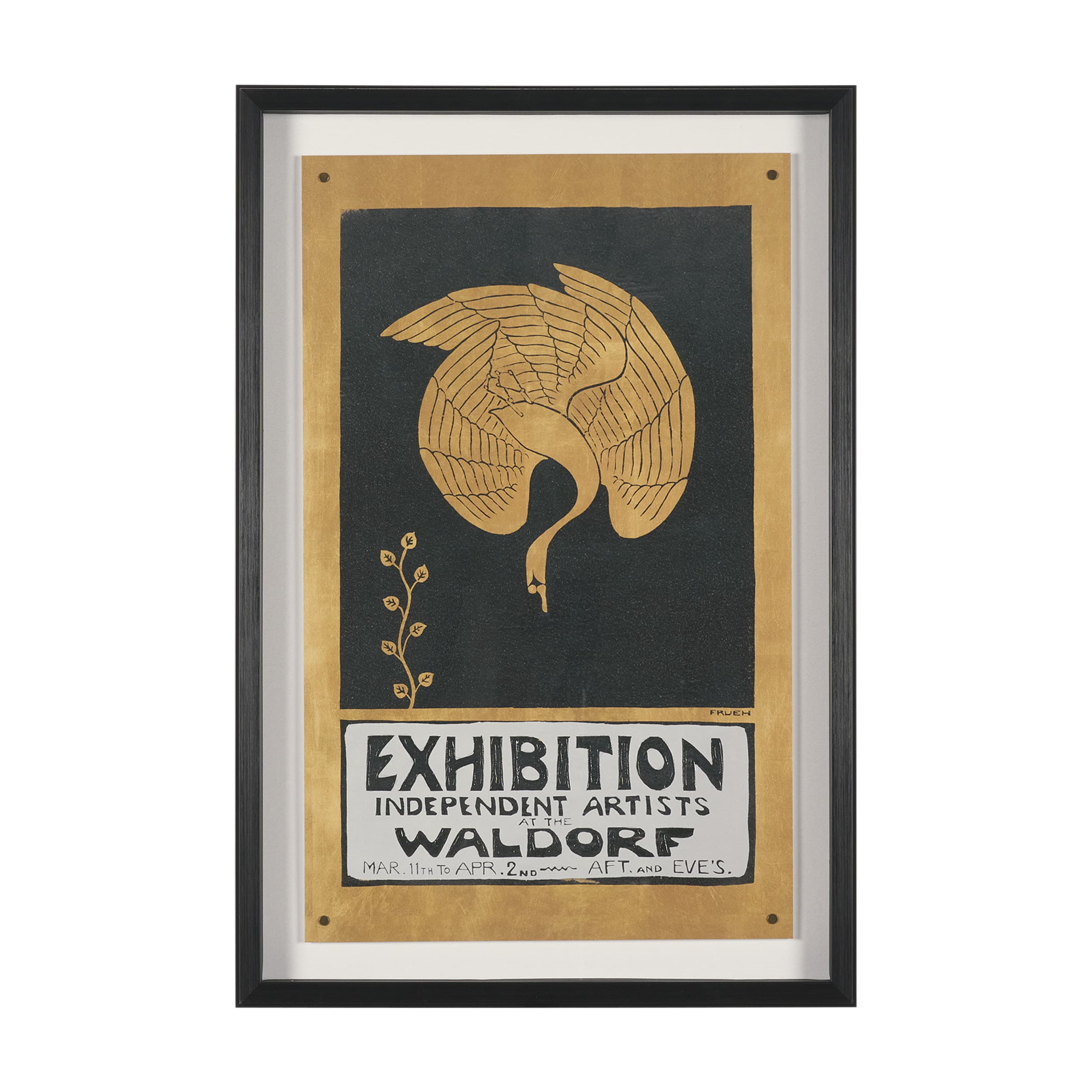 Ephemera Exhibition by The Vintage Collection Hand Embelished Text Framed Artwork Matted under Glass — product photograph