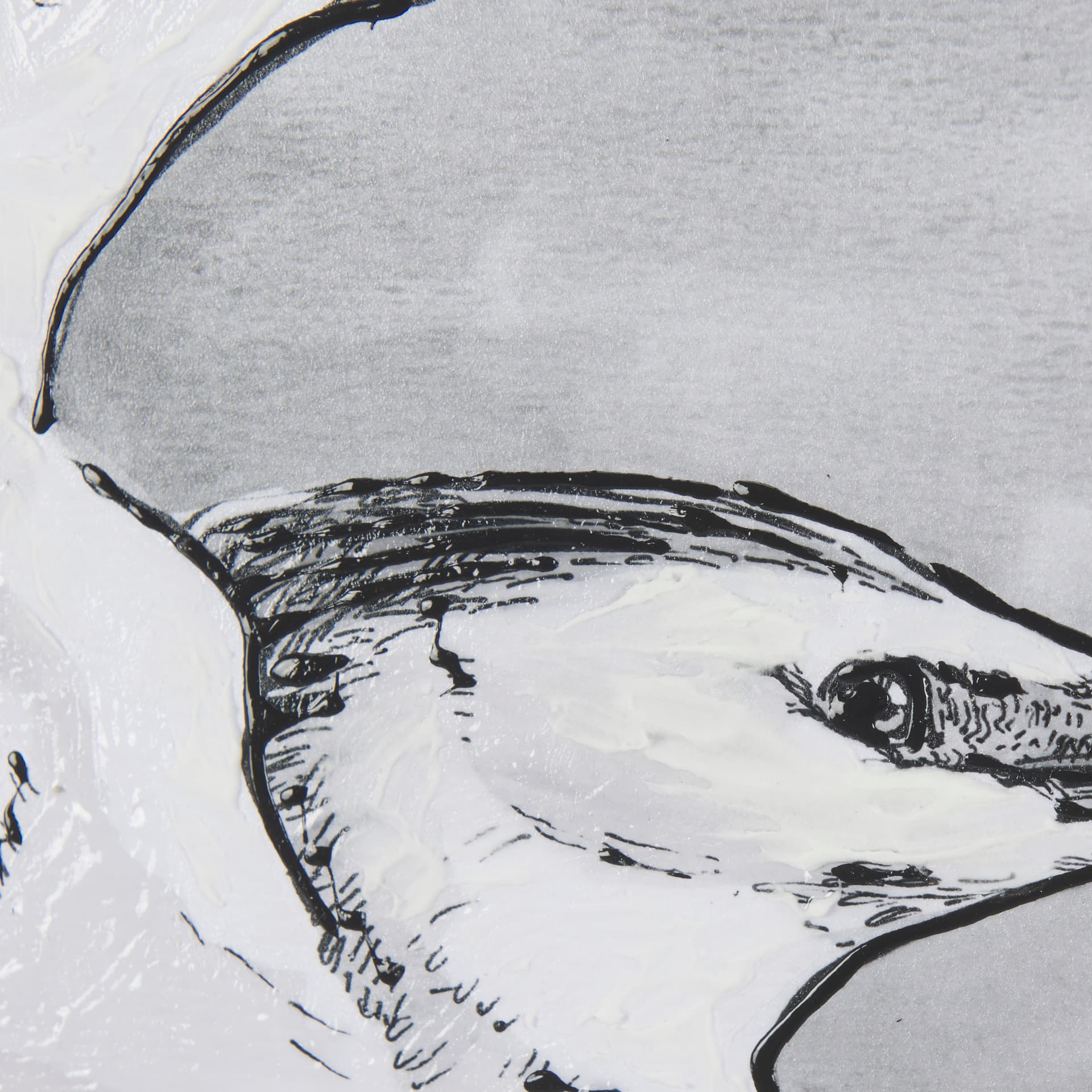Bird Portrait Sketch III by Mercana Studio Hand Embellished Framed Art Print Matted under Glass — product photograph