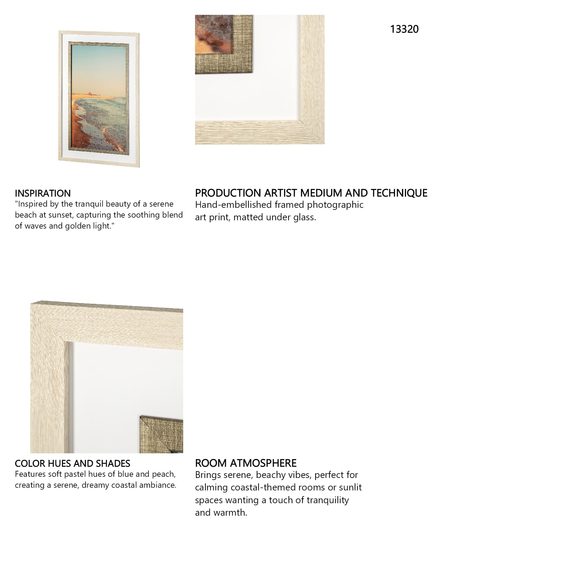 Lido by Alicia Bock a Hand Embellished Textured Framed Photo Art Print Matted under Glass — in a styled room