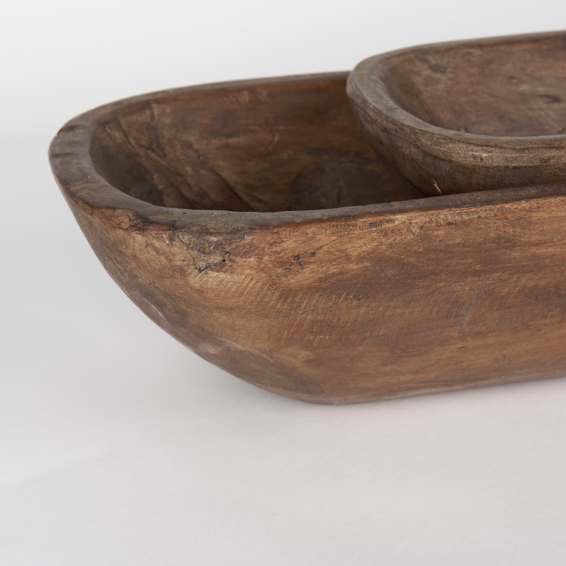 Athena Set of 2 Extra Large Medium Brown Reclaimed Wood Trays — product photograph